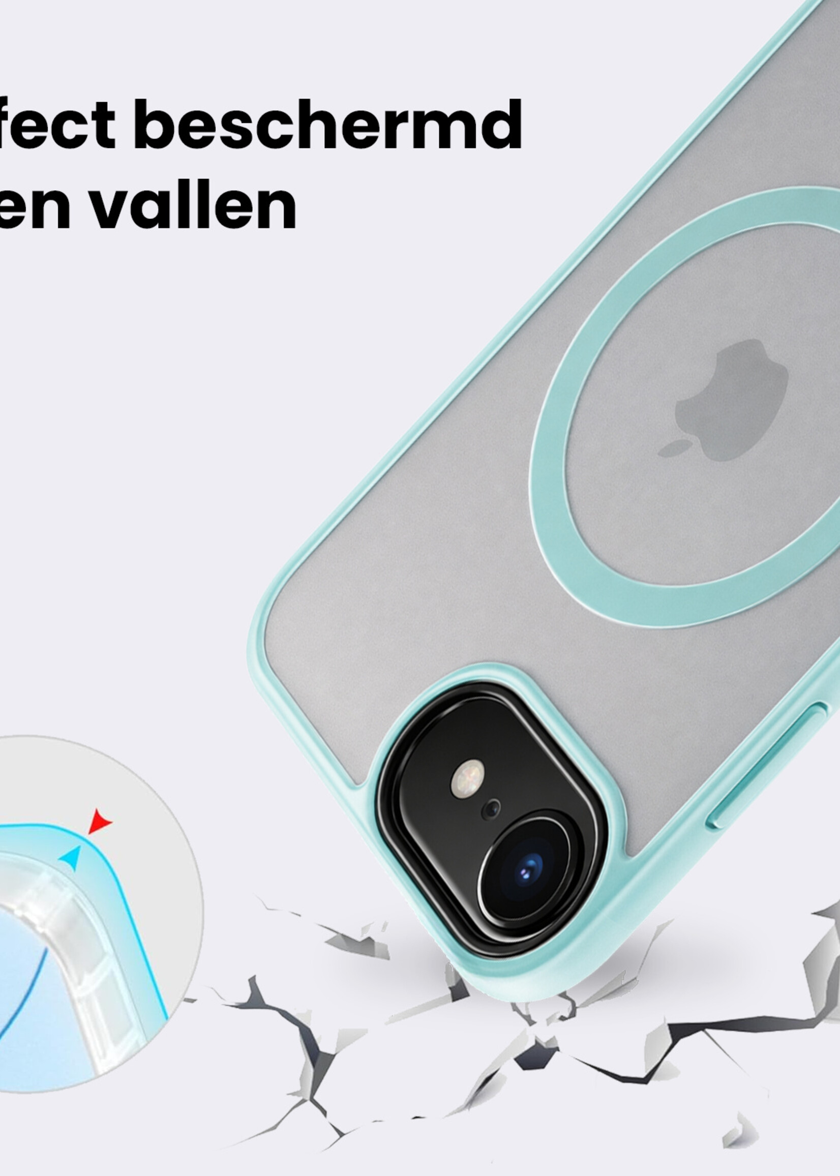 BTH BTH iPhone 17e Magsafe Hoesje Lichtblauw Met Screenprotector