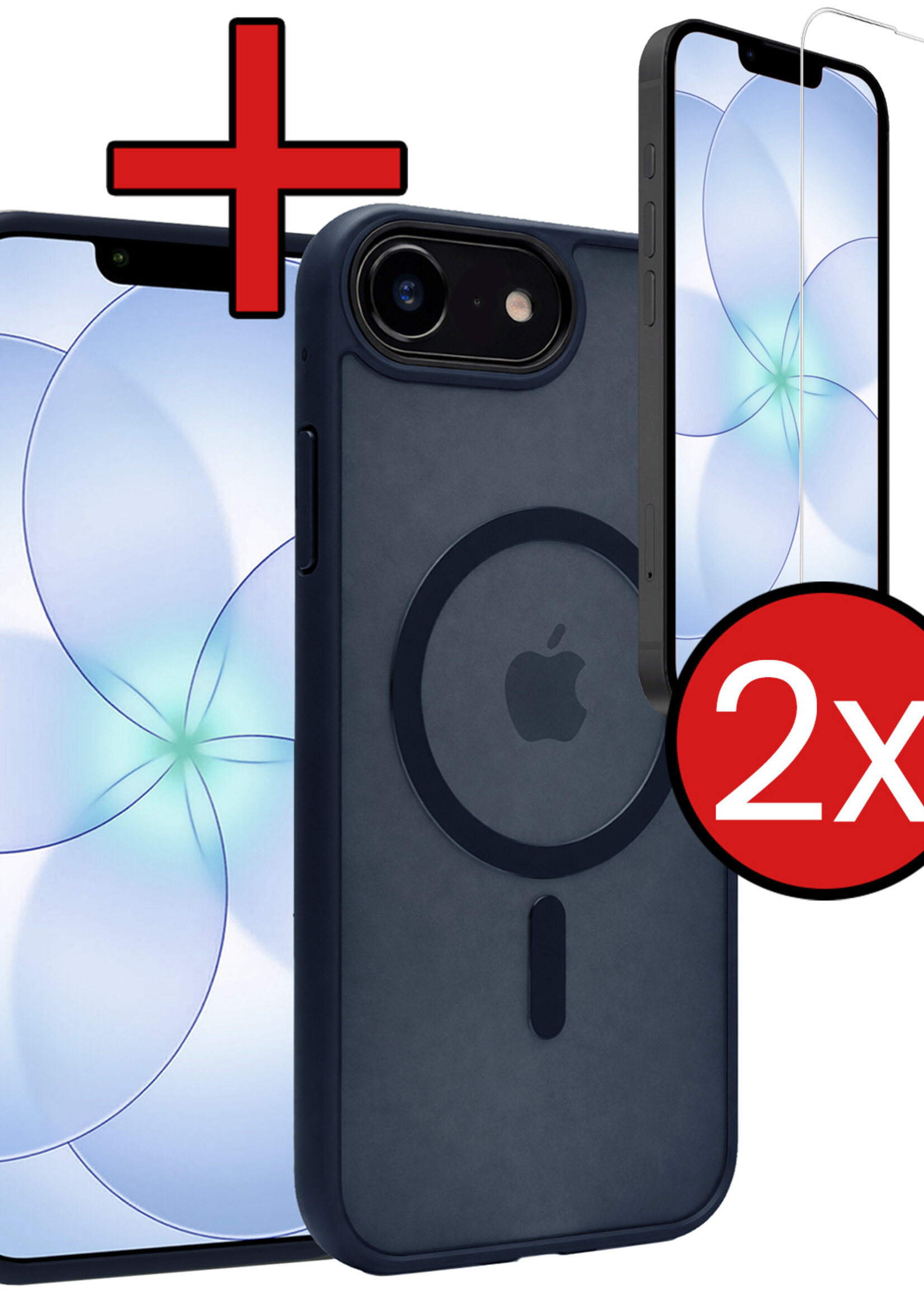 BTH BTH iPhone 17e Magsafe Hoesje Donkerblauw Met 2x Screenprotector