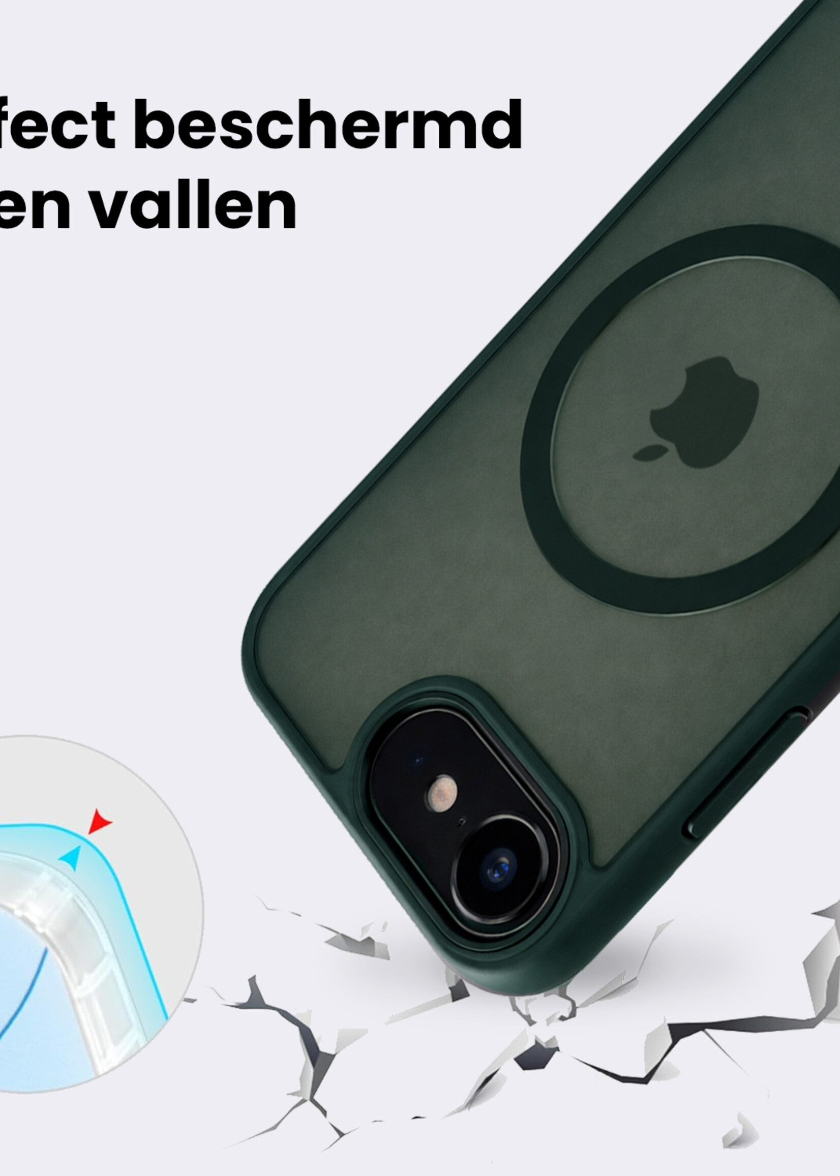 BTH BTH iPhone 17e Magsafe Hoesje Donkergroen Met 2x Screenprotector