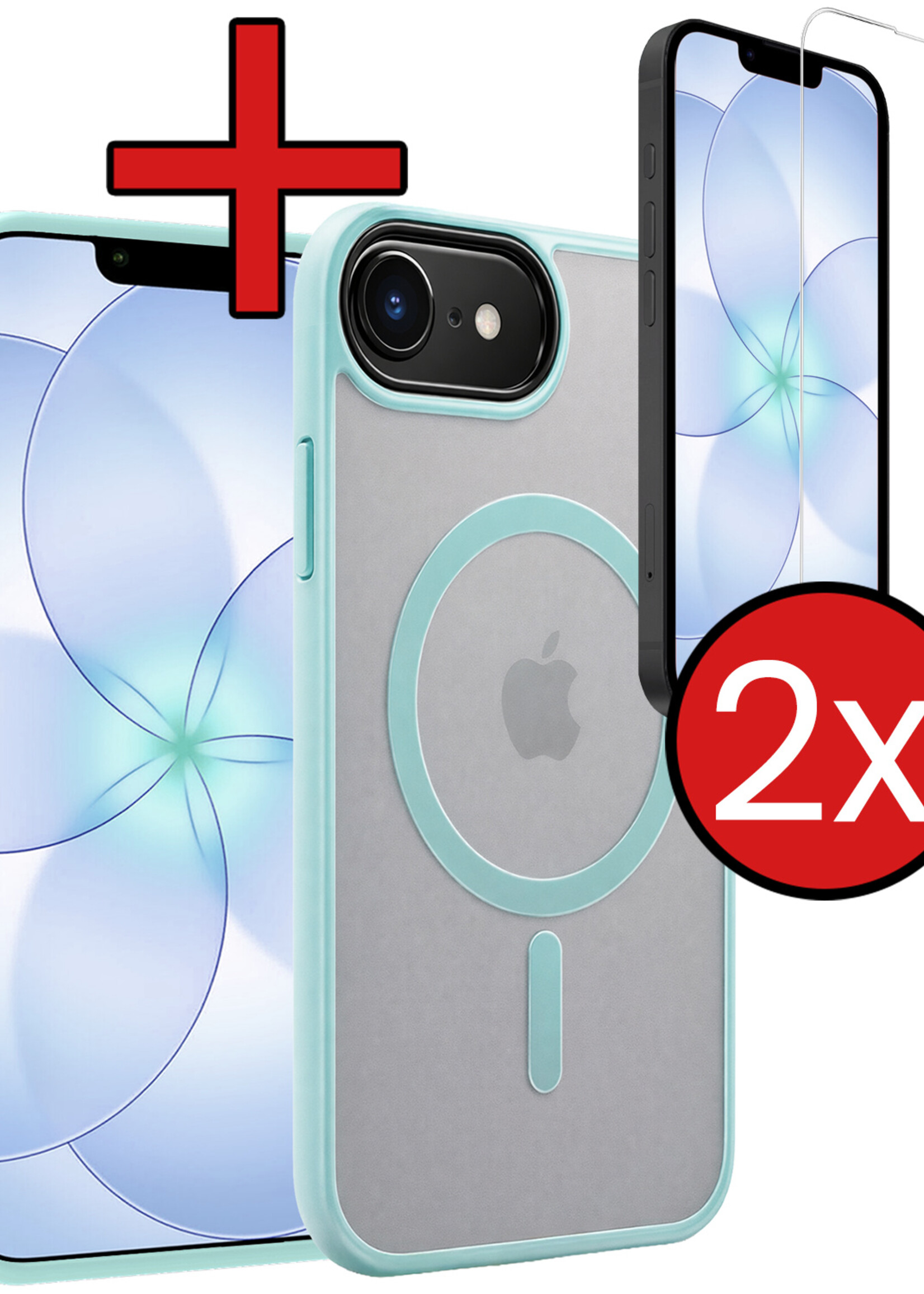 BTH BTH iPhone 17e Magsafe Hoesje Lichtblauw Met 2x Screenprotector