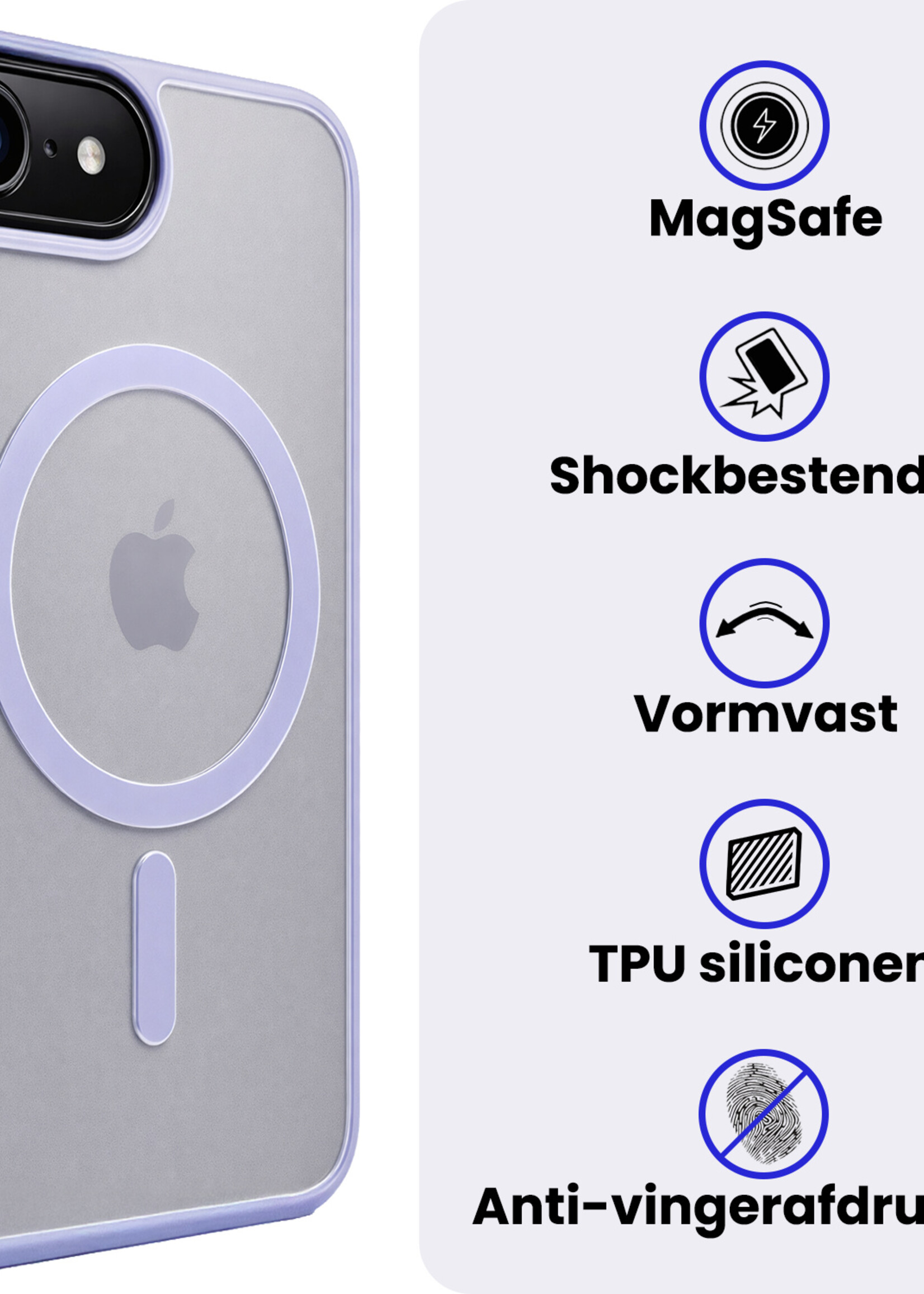 BTH BTH iPhone 17e Magsafe Hoesje Lila Met 2x Screenprotector