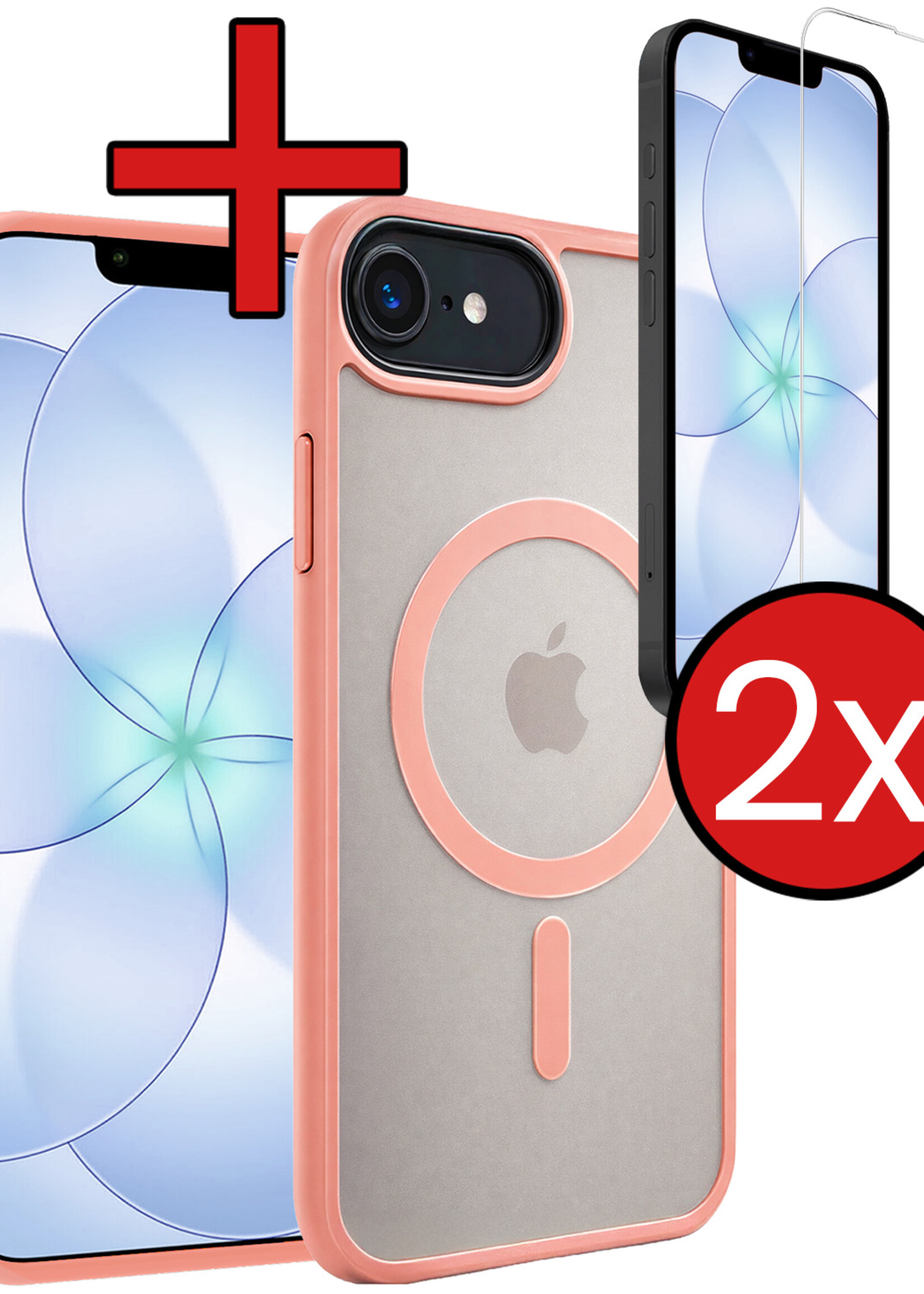 BTH BTH iPhone 17e Magsafe Hoesje Perzik Met 2x Screenprotector