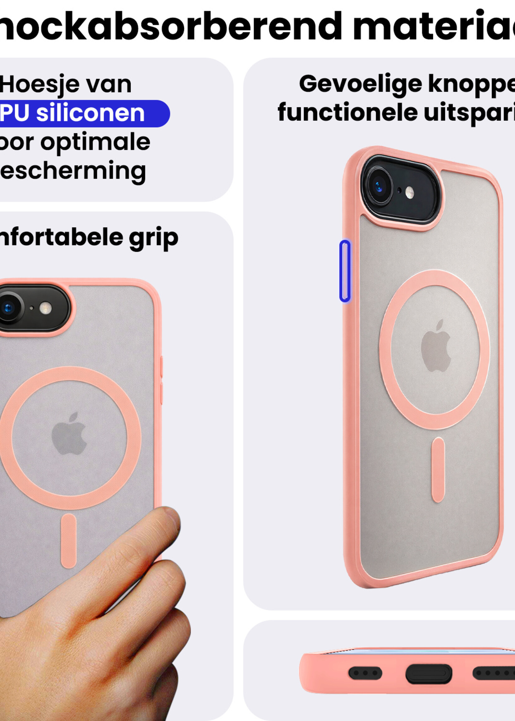 BTH BTH iPhone 17e Magsafe Hoesje Perzik Met 2x Screenprotector