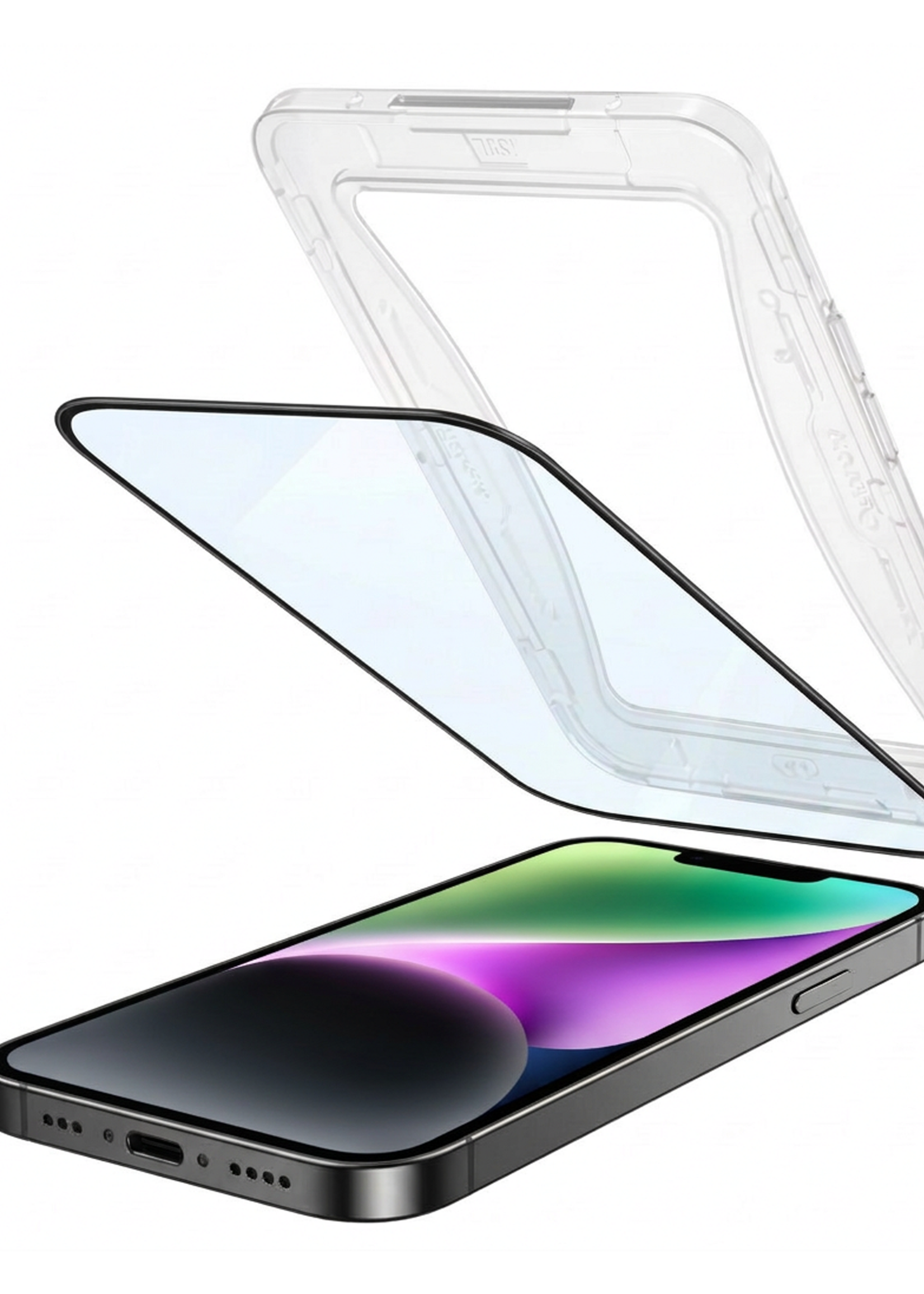 BTH Screenprotector Geschikt voor iPhone 14 Screenprotector Met Uitlijningstool Flexibel Glas Full Cover - Screenprotector Geschikt voor iPhone 14 Screen Protector Met Installatie Kit