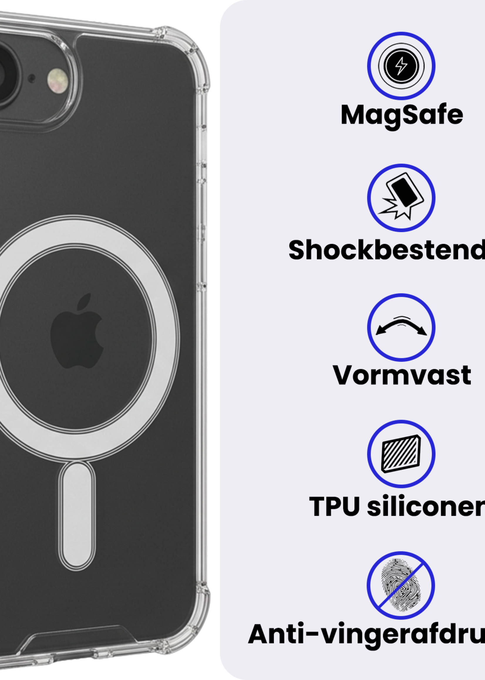 BTH BTH iPhone 17e Magsafe Hoesje Transparant Met 2x Screenprotector