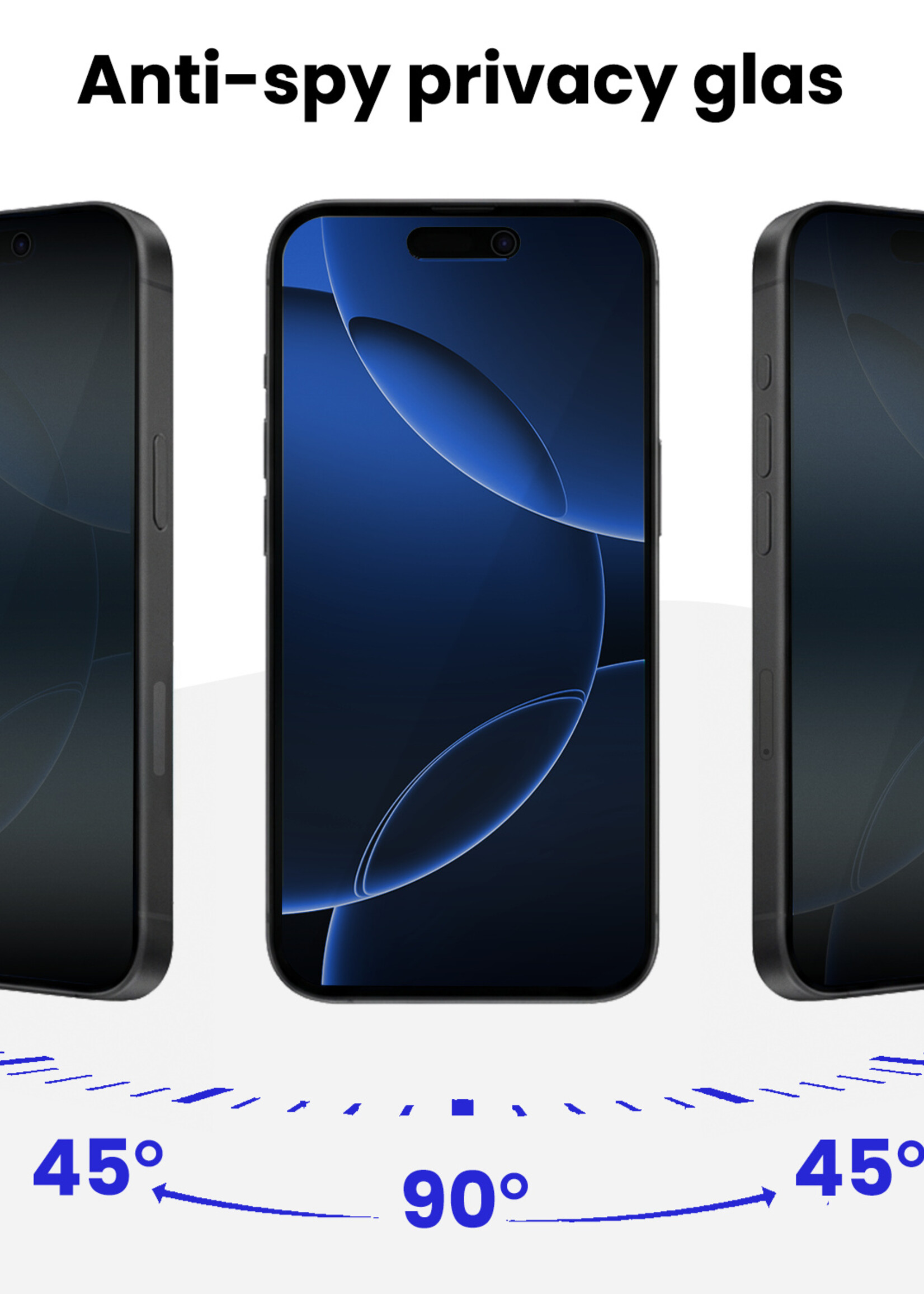 BTH BTH iPhone 16 Pro Hybrid Privacy Screenprotector - 2 PACK