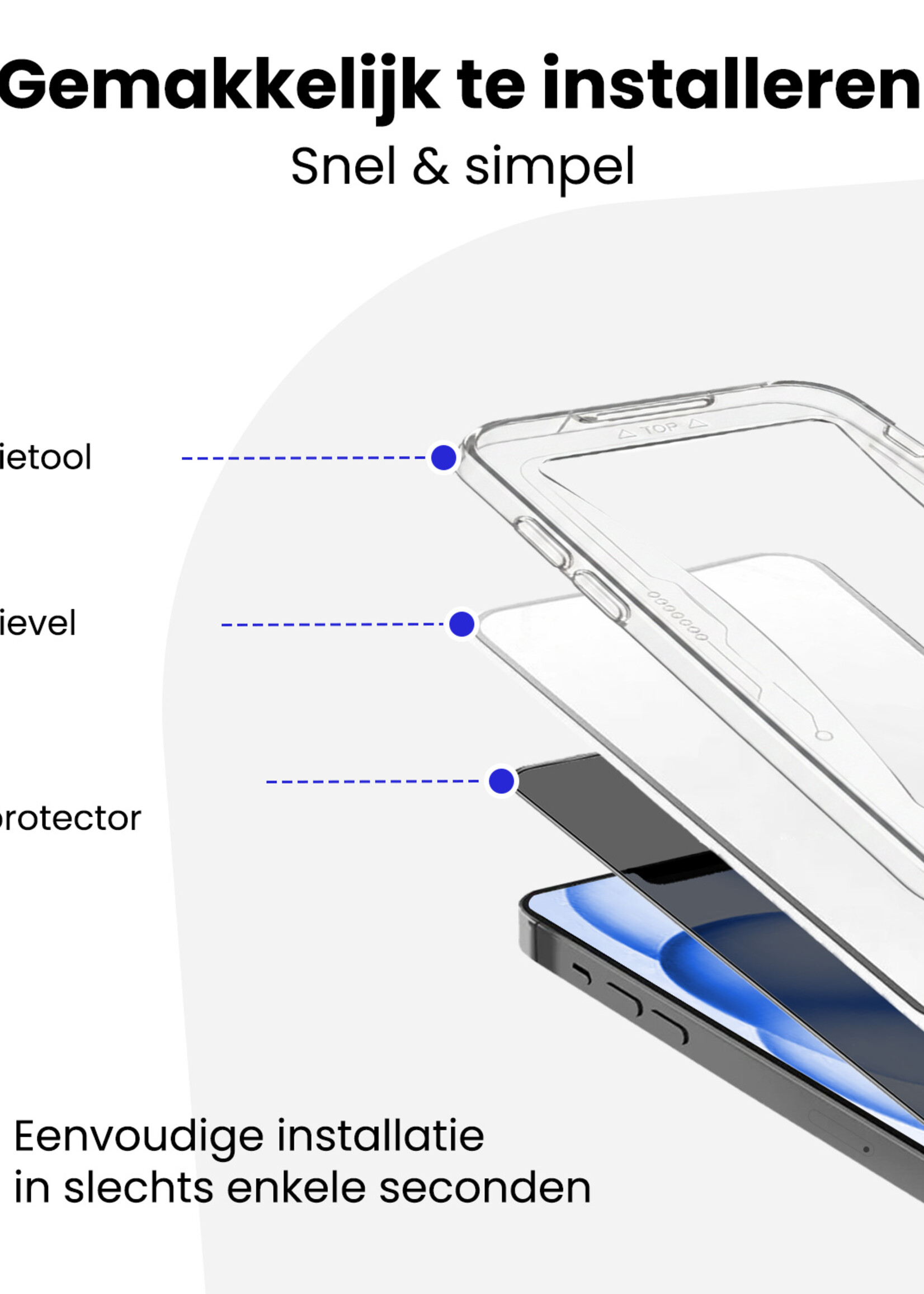 BTH BTH iPhone 15 Hybrid Privacy Screenprotector - 2 PACK