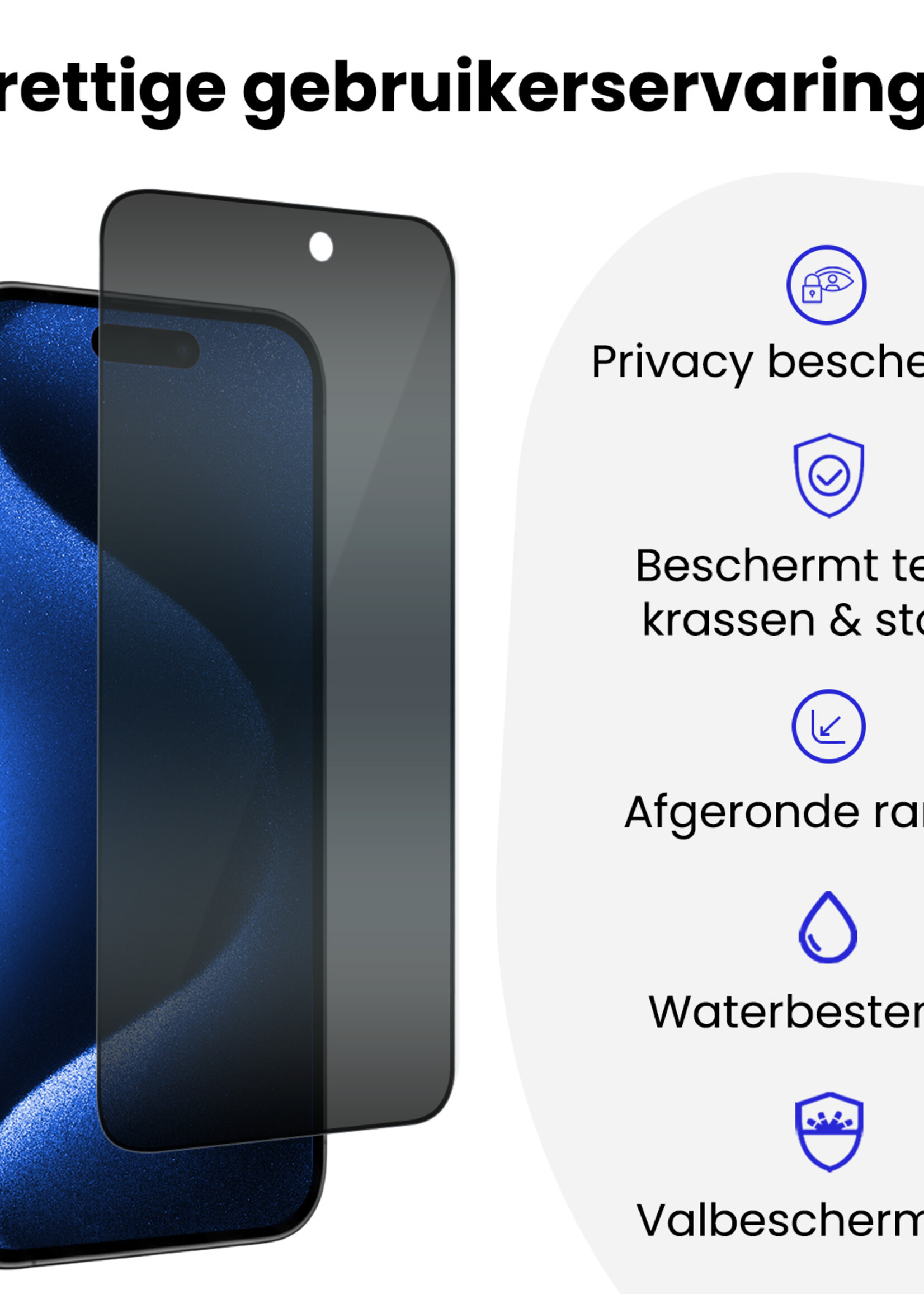 BTH BTH iPhone 15 Pro Max Hybrid Privacy Screenprotector