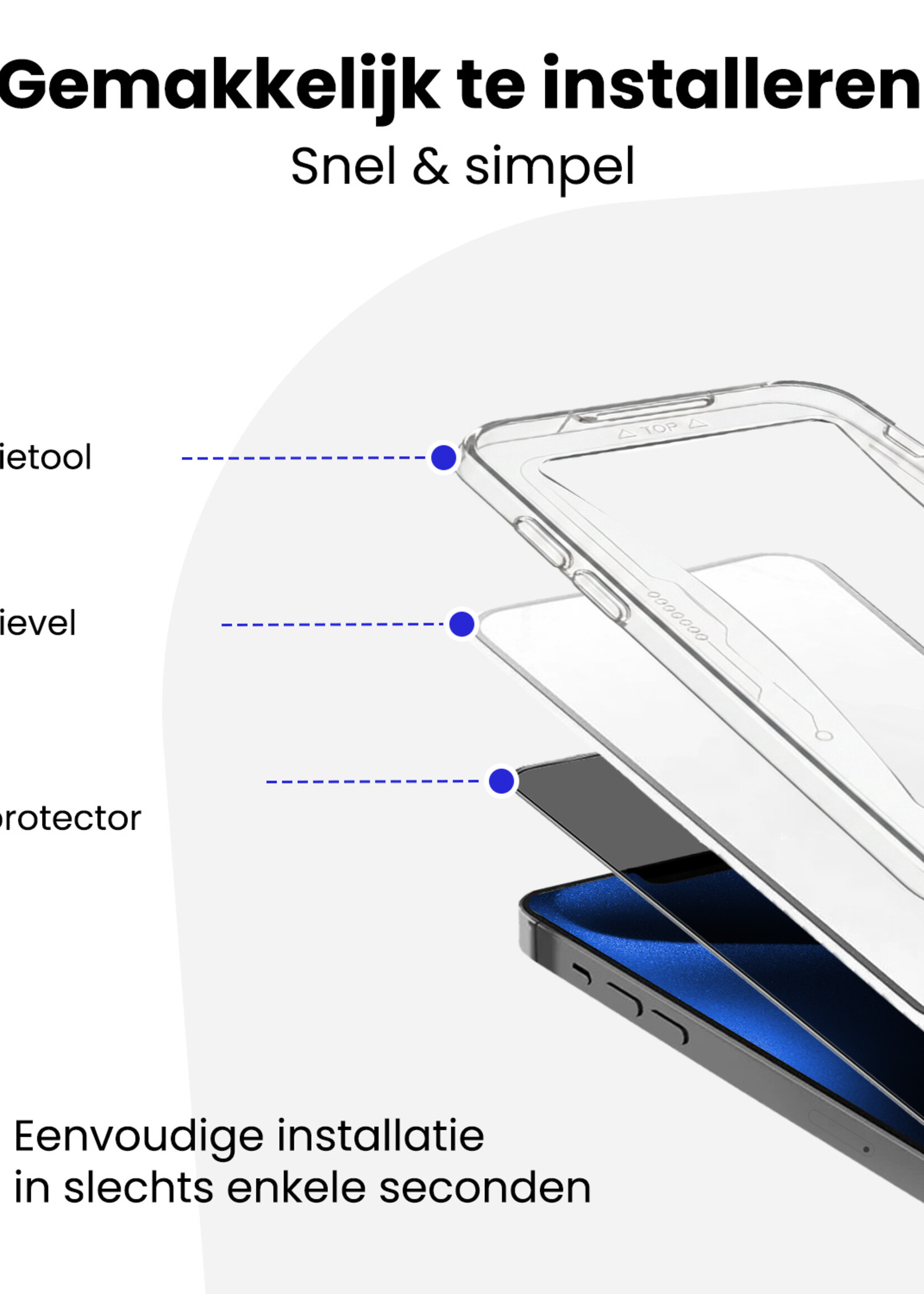 BTH BTH iPhone 15 Pro Max Hybrid Privacy Screenprotector - 2 PACK
