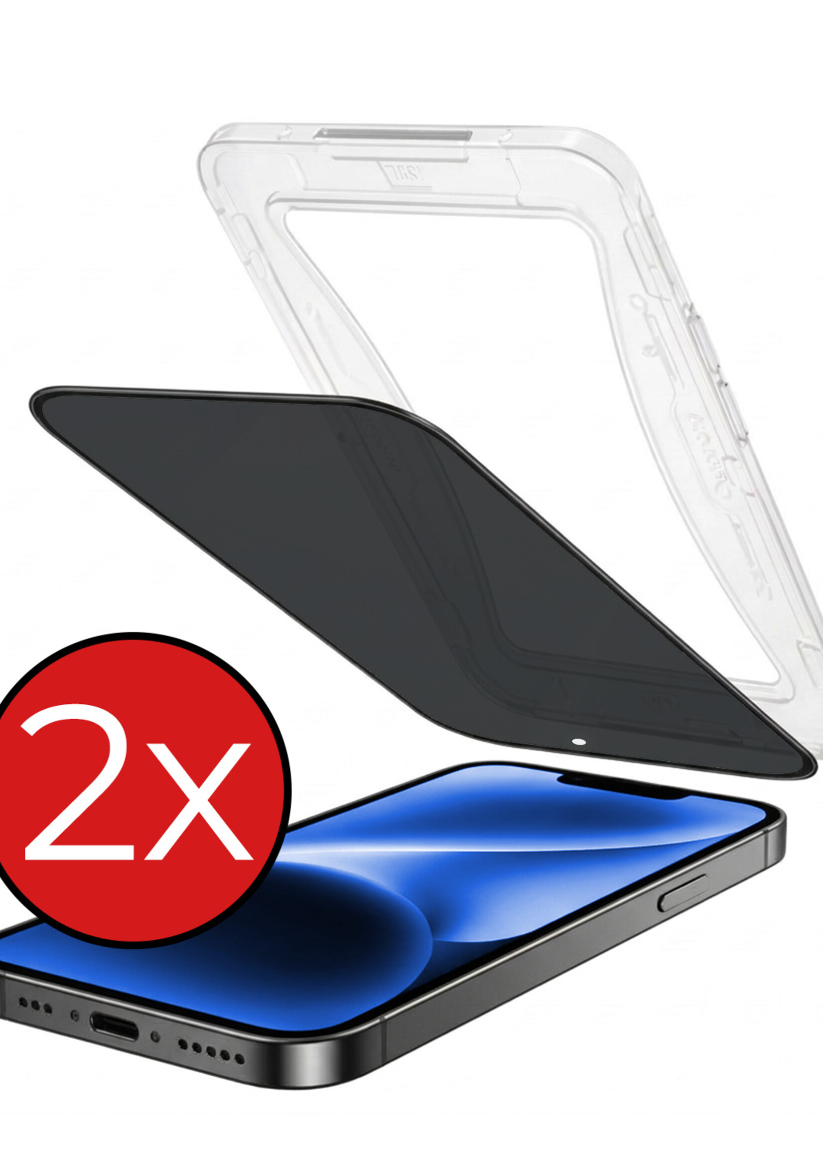 BTH BTH iPhone 14 Hybrid Privacy Screenprotector - 2 PACK