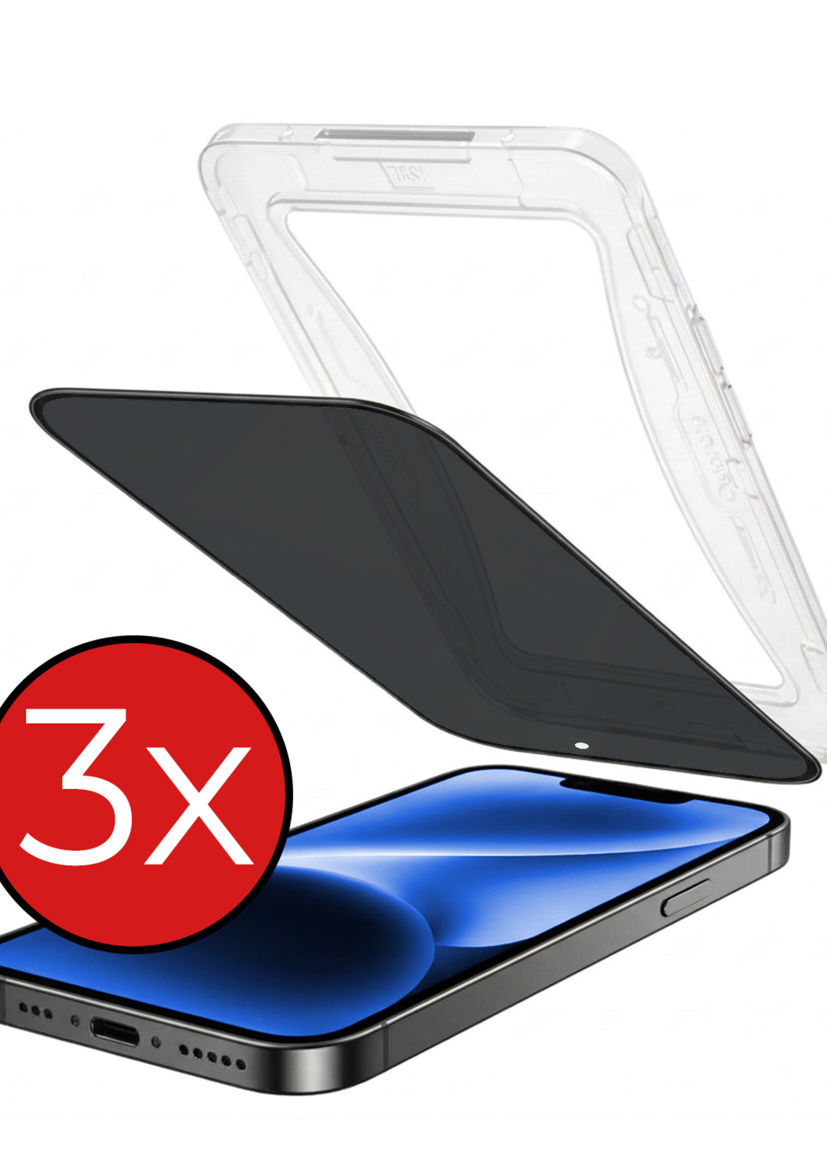 BTH BTH iPhone 14 Plus Hybrid Privacy Screenprotector - 3 PACK
