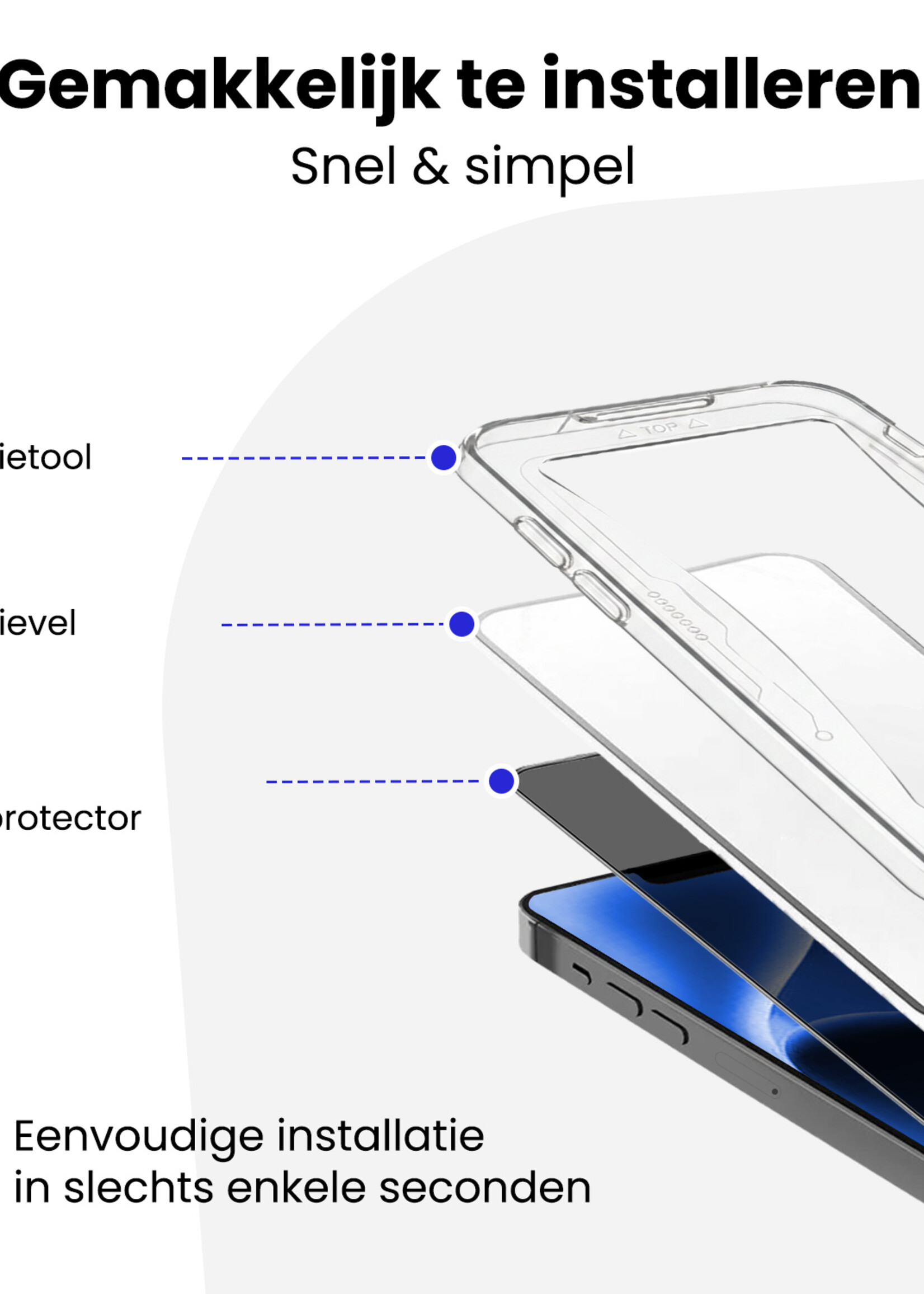 BTH BTH iPhone 14 Plus Hybrid Privacy Screenprotector - 3 PACK