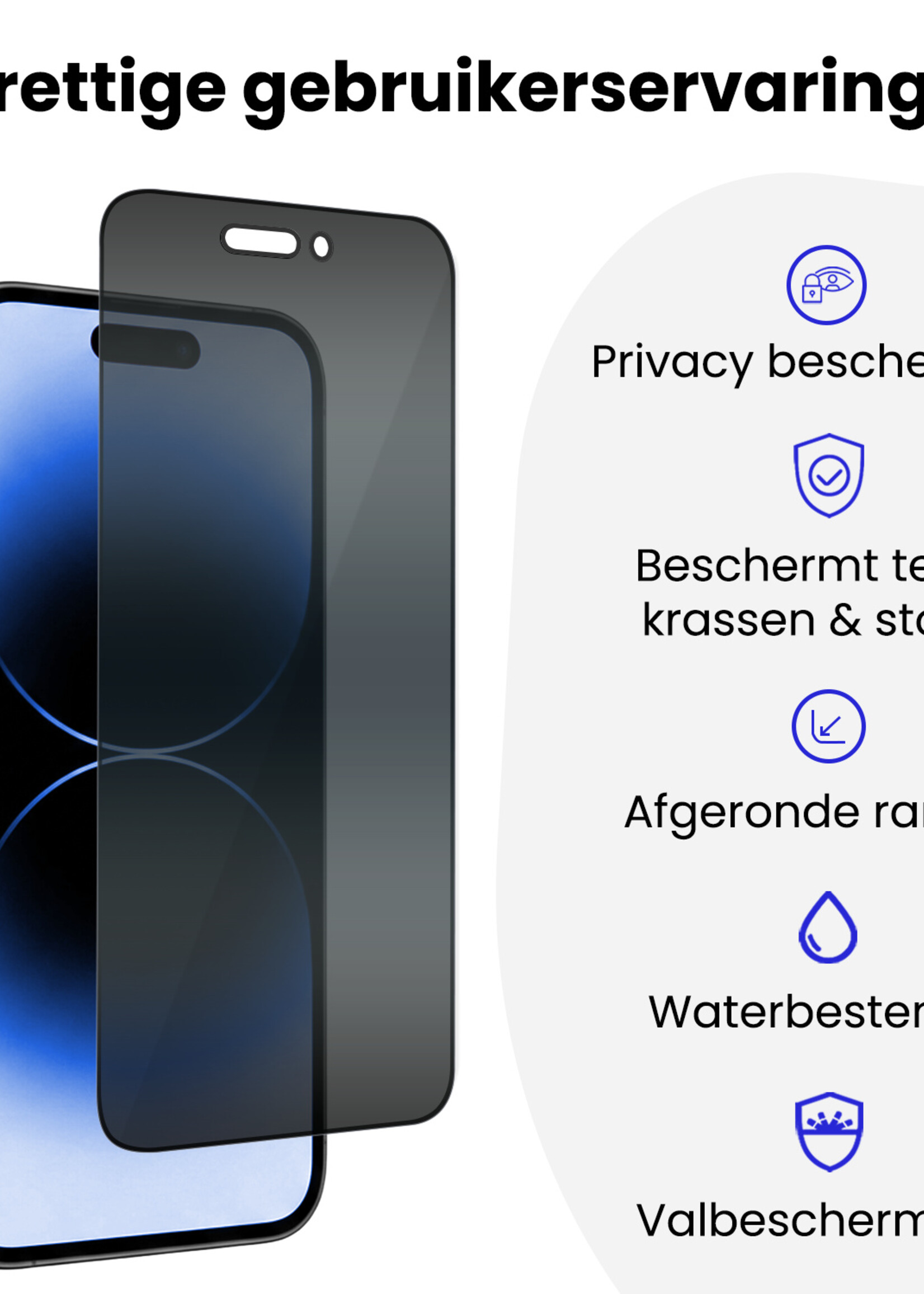 BTH BTH iPhone 14 Pro Max Hybrid Privacy Screenprotector - 2 PACK
