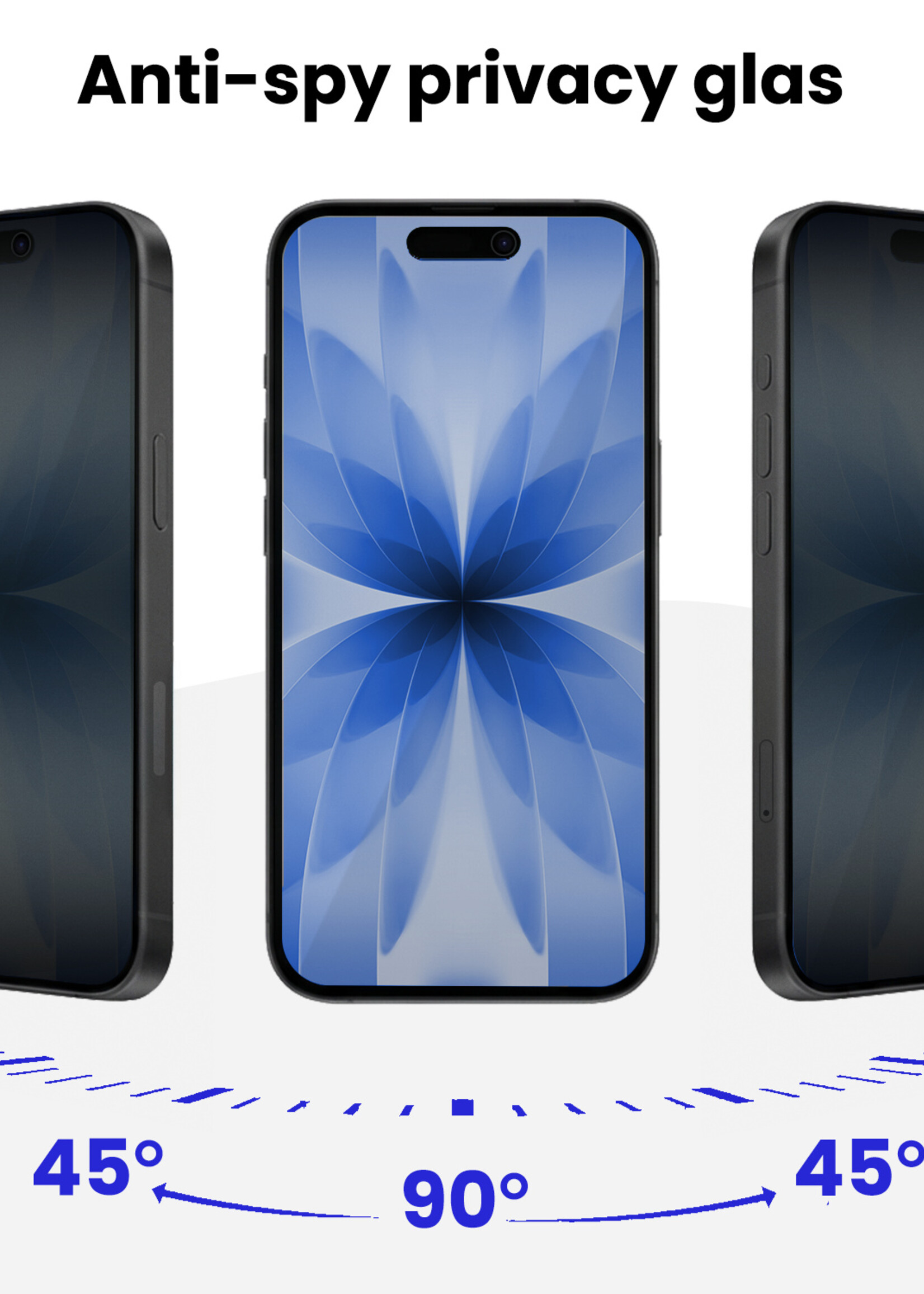 BTH BTH iPhone 17 Hybrid Privacy Screenprotector - 3 PACK