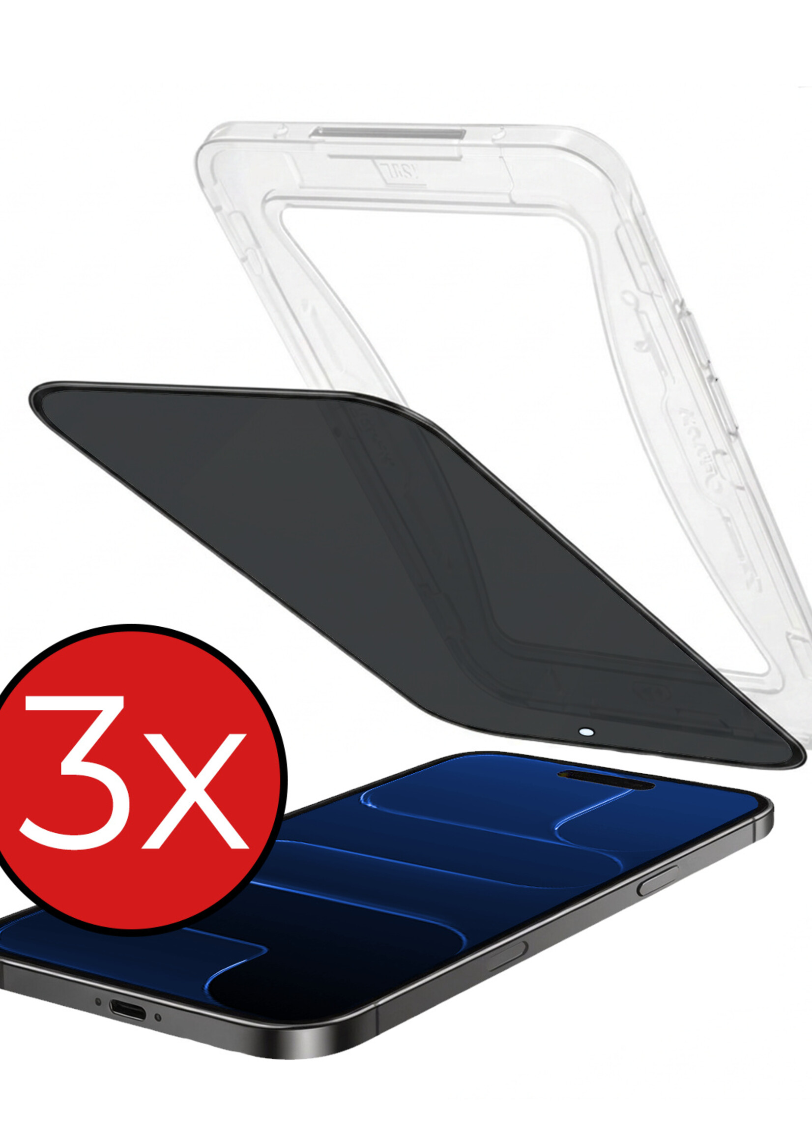 BTH BTH iPhone Air Hybrid Privacy Screenprotector - 3 PACK