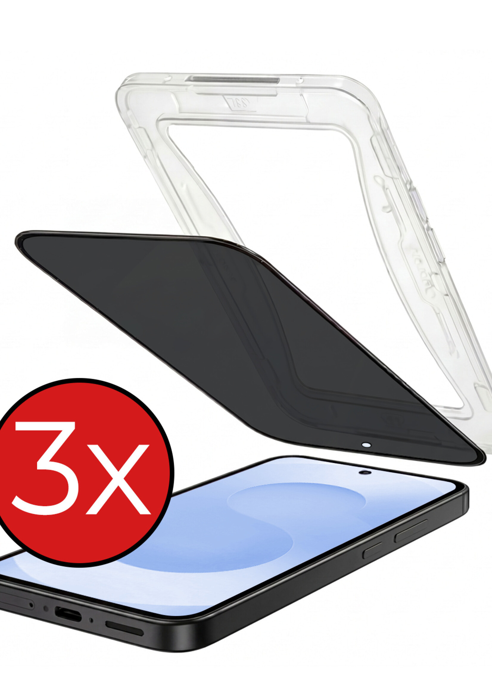 BTH BTH Samsung Galaxy S25 Plus Hybrid Privacy Screenprotector - 3 PACK