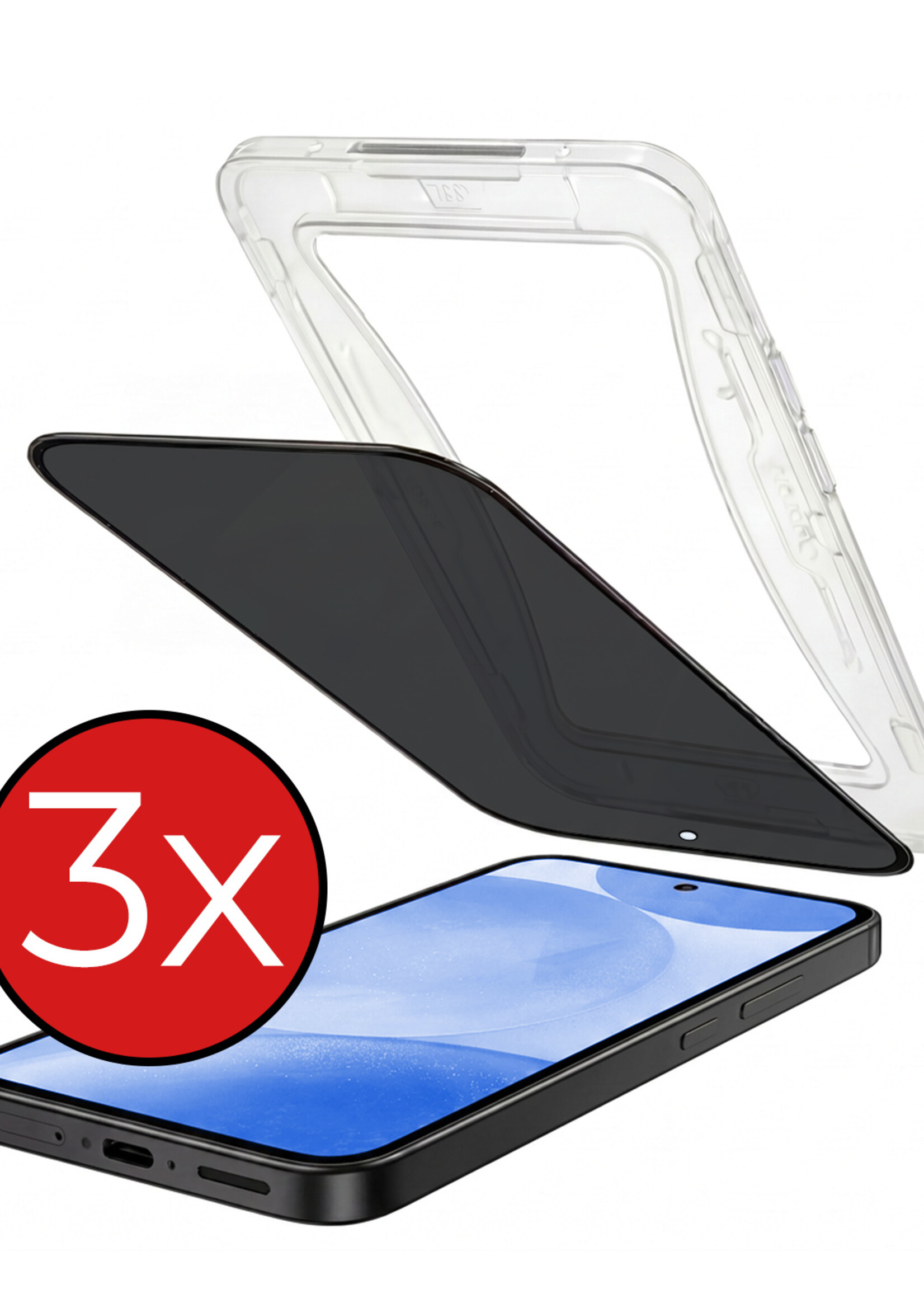 BTH BTH Samsung Galaxy S24 Hybrid Privacy Screenprotector - 3 PACK