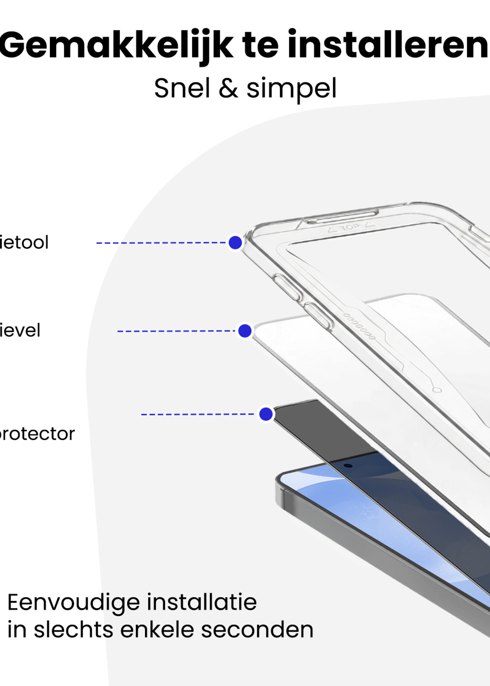 BTH BTH Samsung Galaxy S24 Hybrid Privacy Screenprotector - 3 PACK