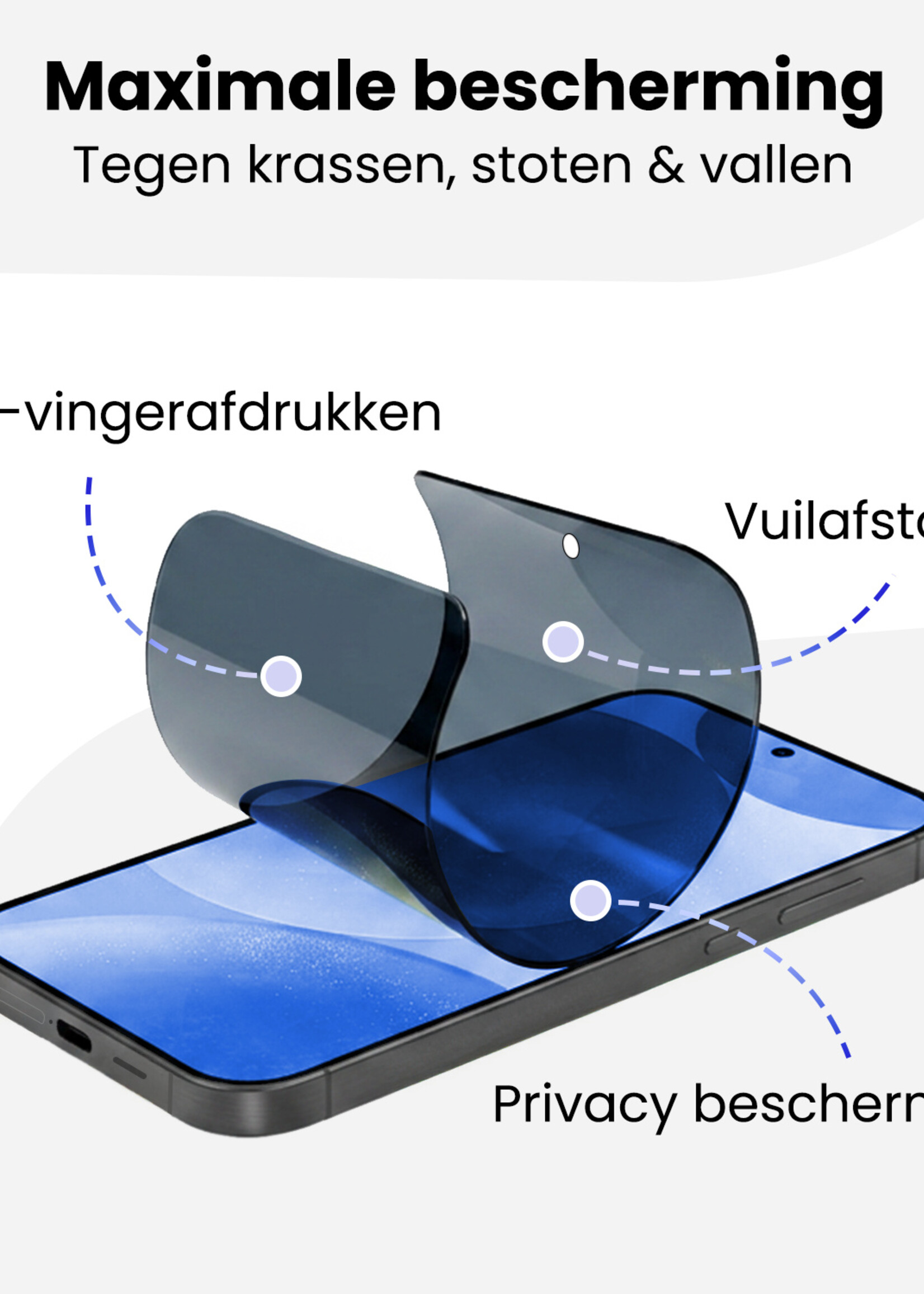 BTH BTH Samsung Galaxy S24 Plus Hybrid Privacy Screenprotector - 2 PACK