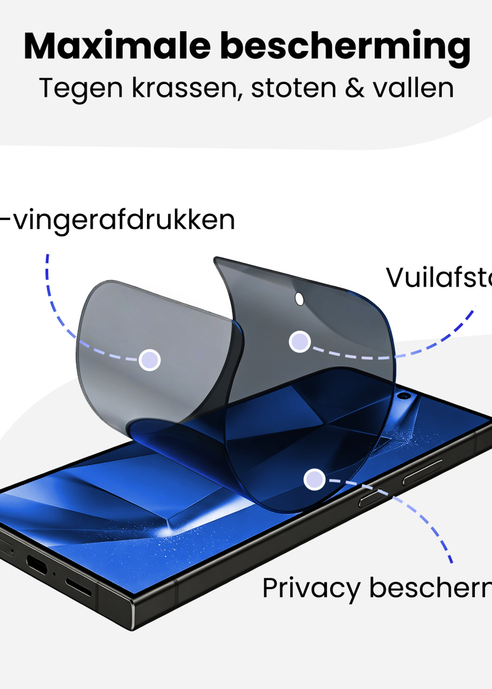 BTH BTH Samsung Galaxy S24 Ultra Hybrid Privacy Screenprotector - 2 PACK