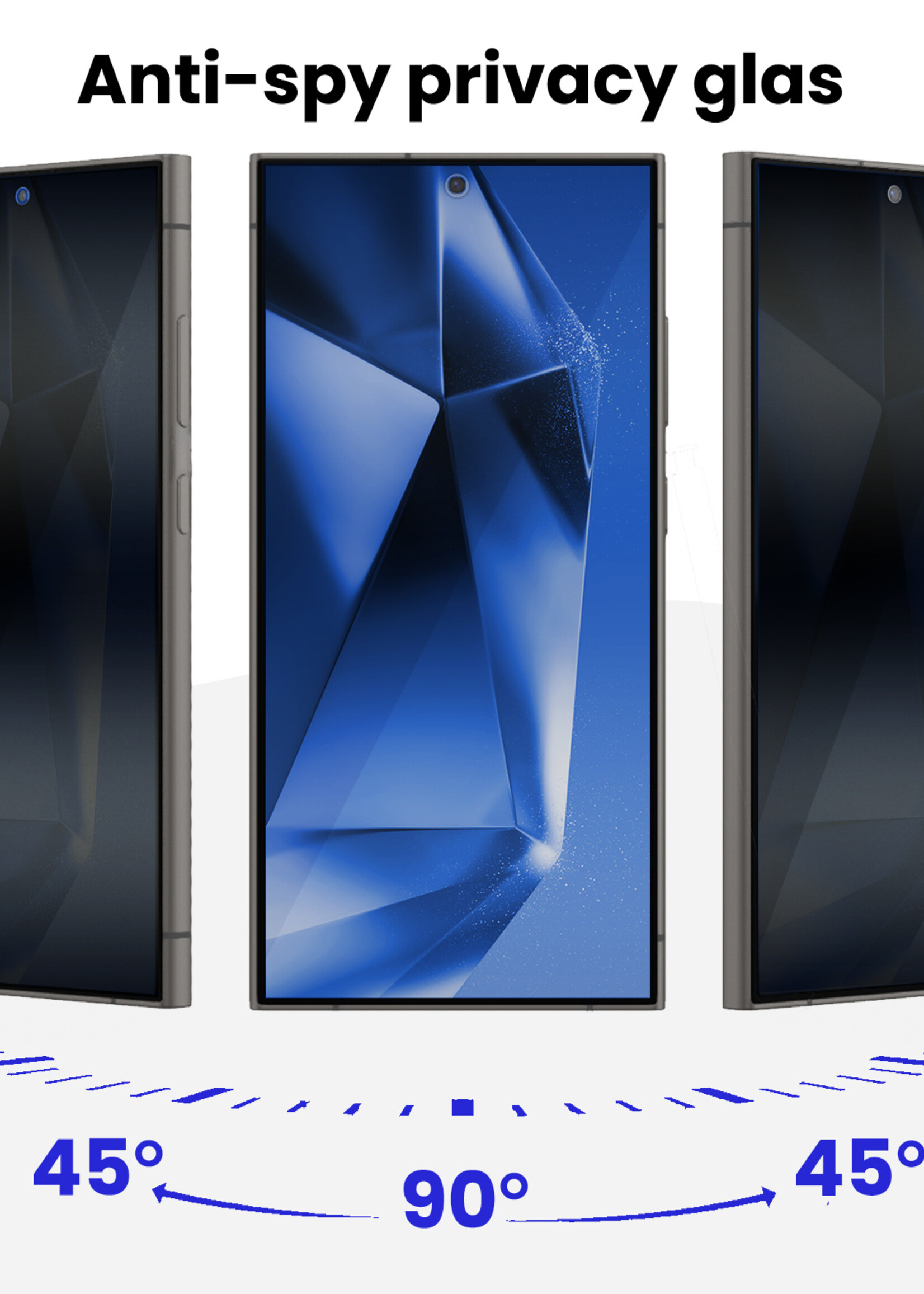 BTH BTH Samsung Galaxy S24 Ultra Hybrid Privacy Screenprotector - 3 PACK