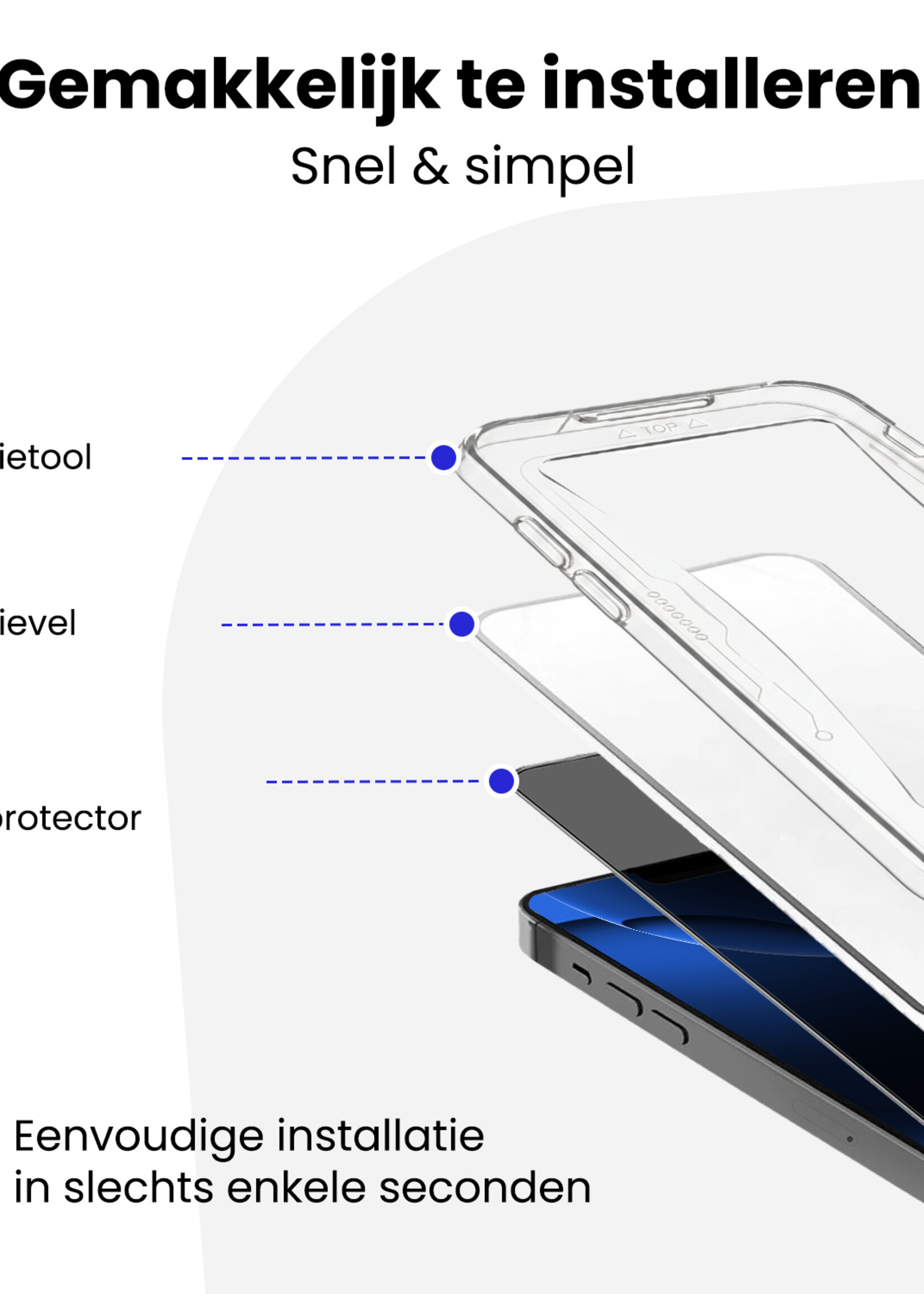 BTH BTH iPhone 16 Pro Max Hybrid Privacy Screenprotector - 2 PACK