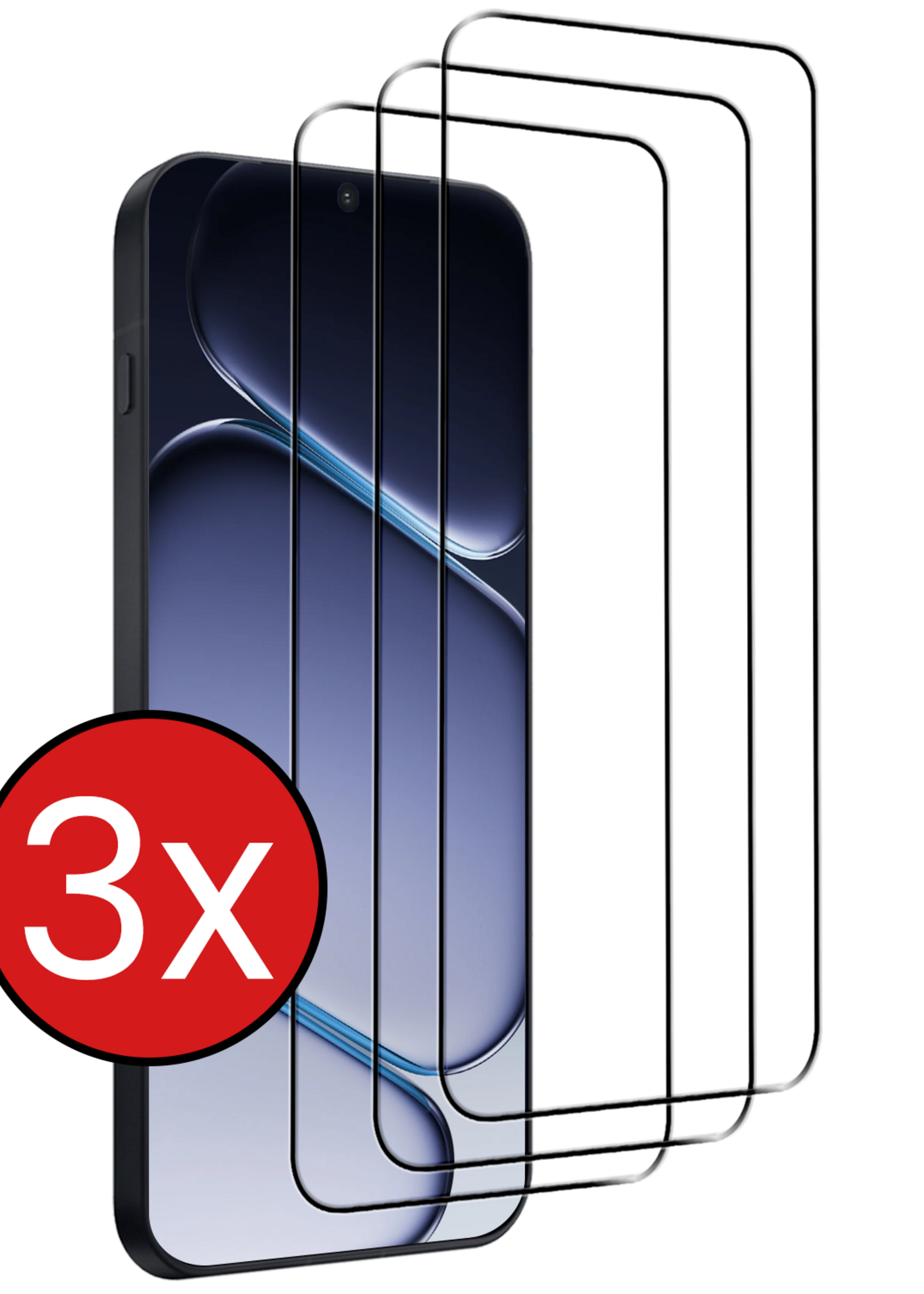 BTH BTH OnePlus Nord CE6 Screenprotector Glas  Full Cover - 3 PACK