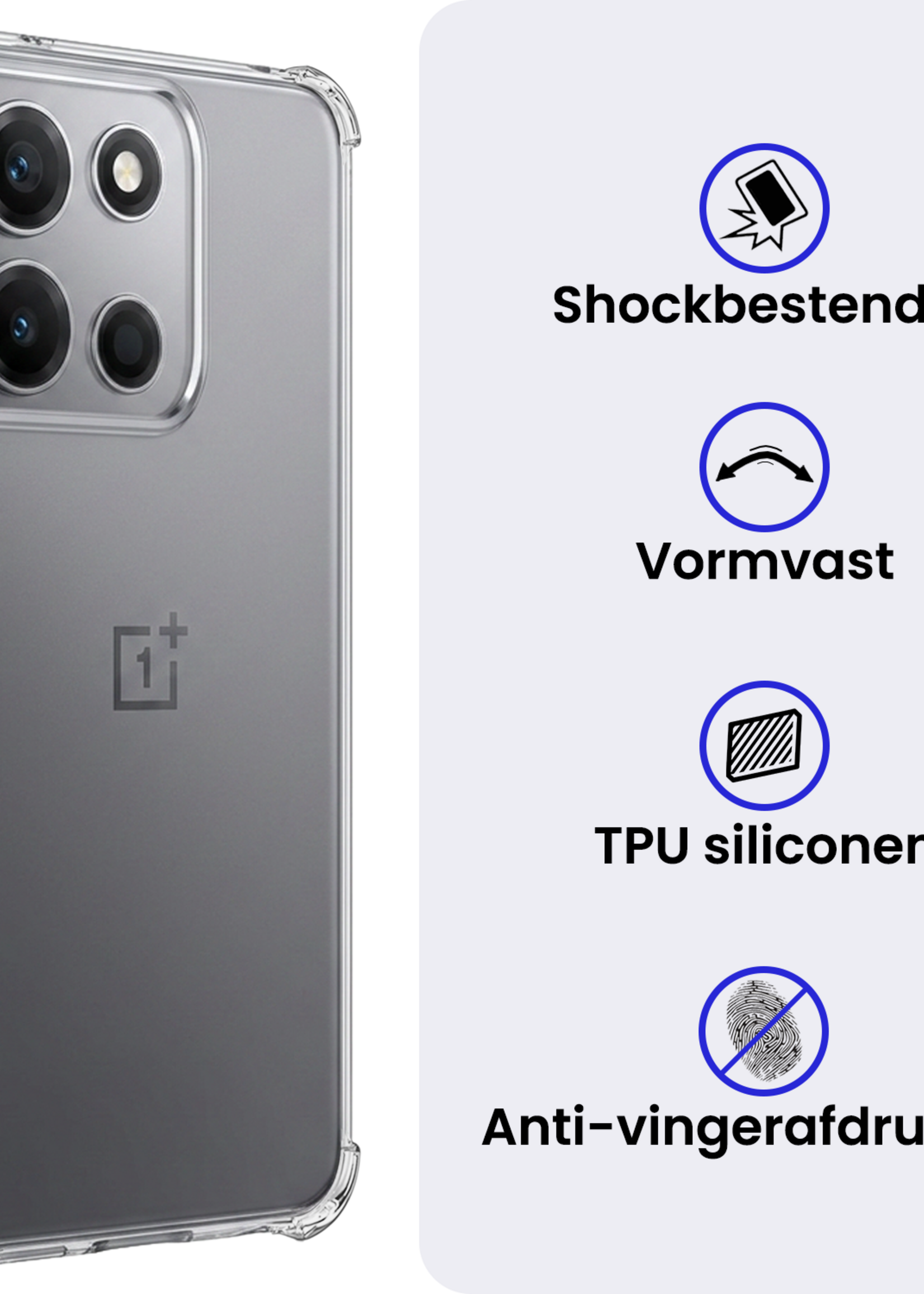 BTH BTH OnePlus Nord 6 Hoesje Shockproof - Transparant - 2 PACK