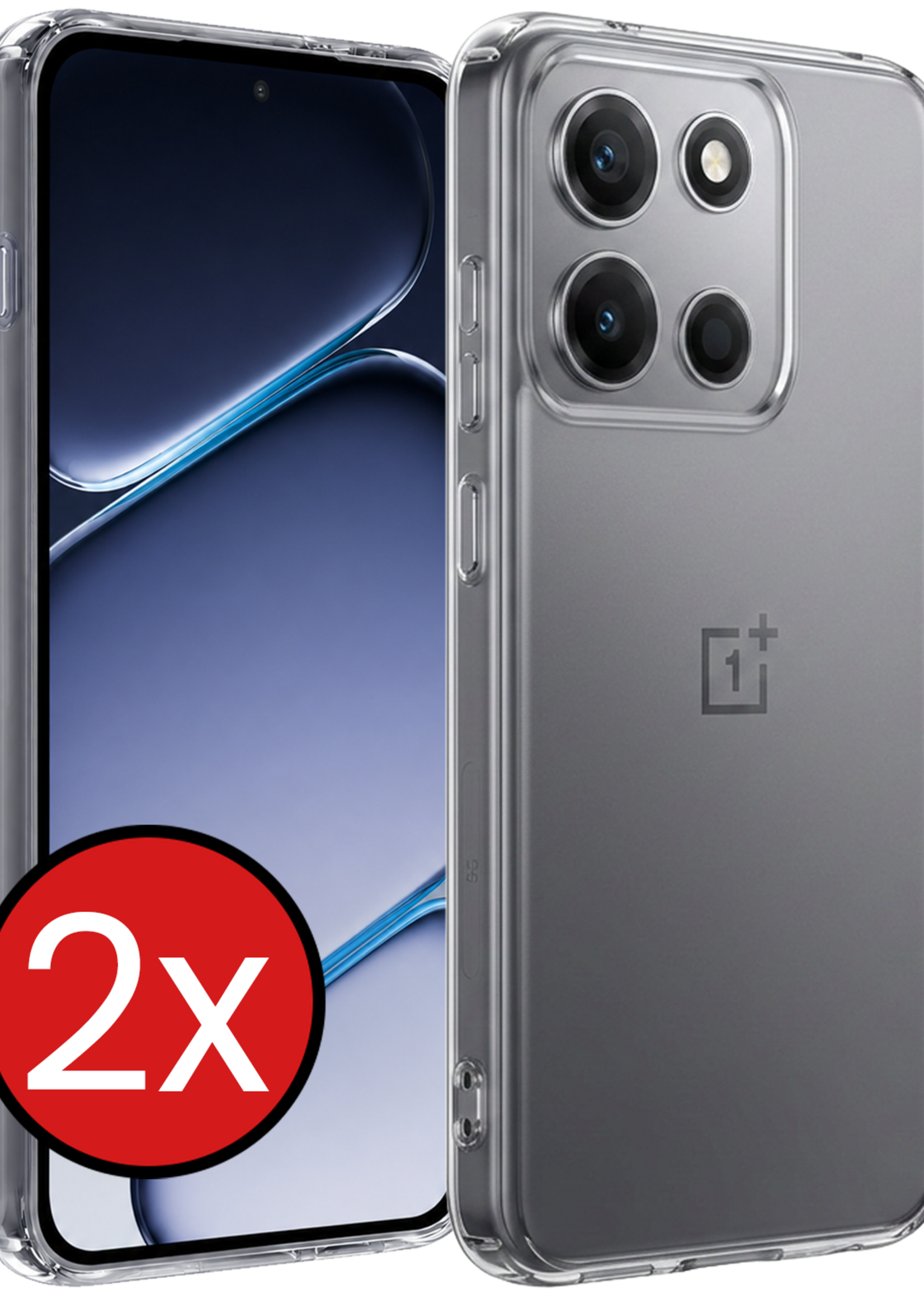 BTH BTH OnePlus Nord 6 Hoesje Siliconen - Transparant - 2 PACK