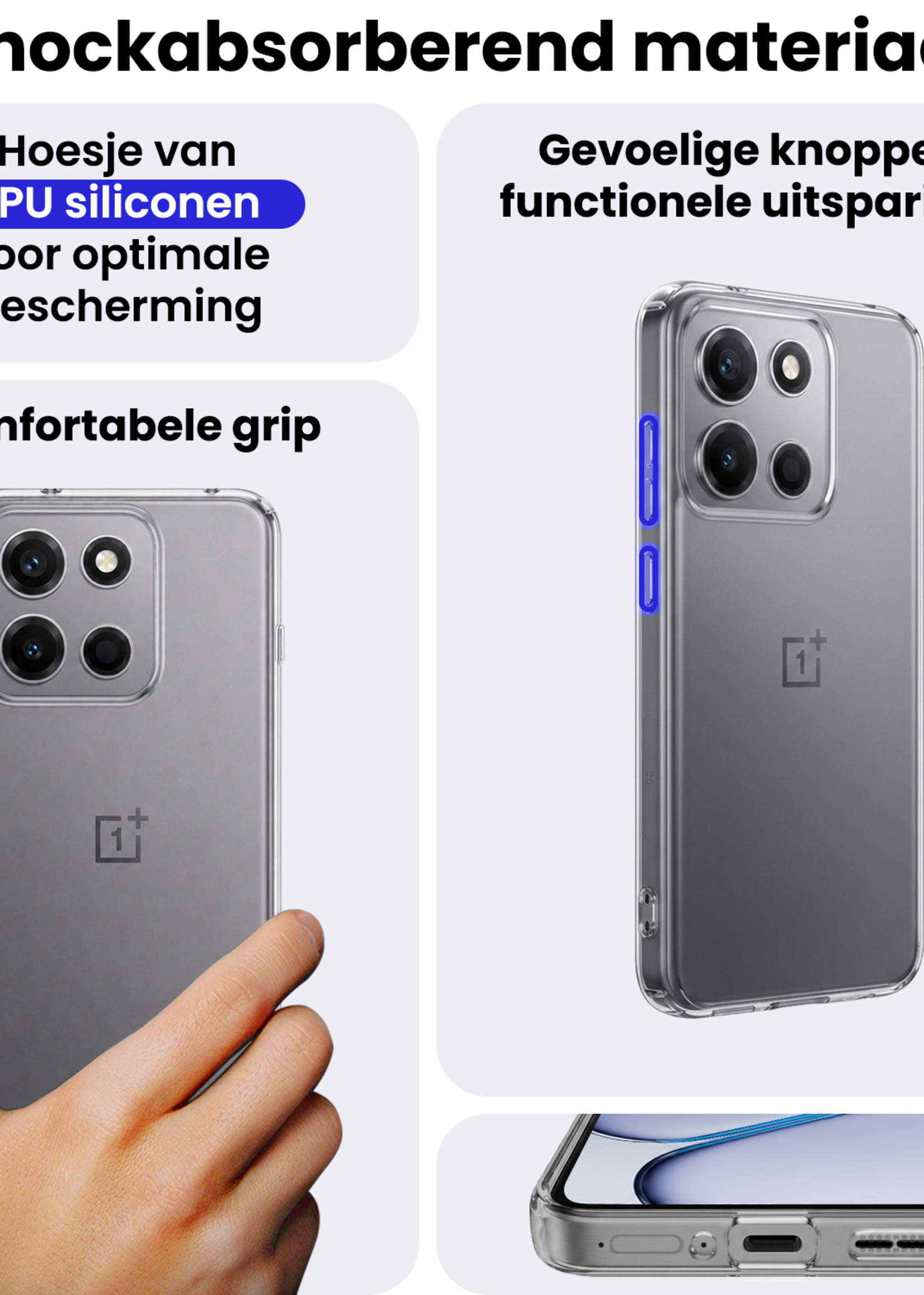 BTH BTH OnePlus Nord 6 Hoesje Siliconen - Transparant - 2 PACK