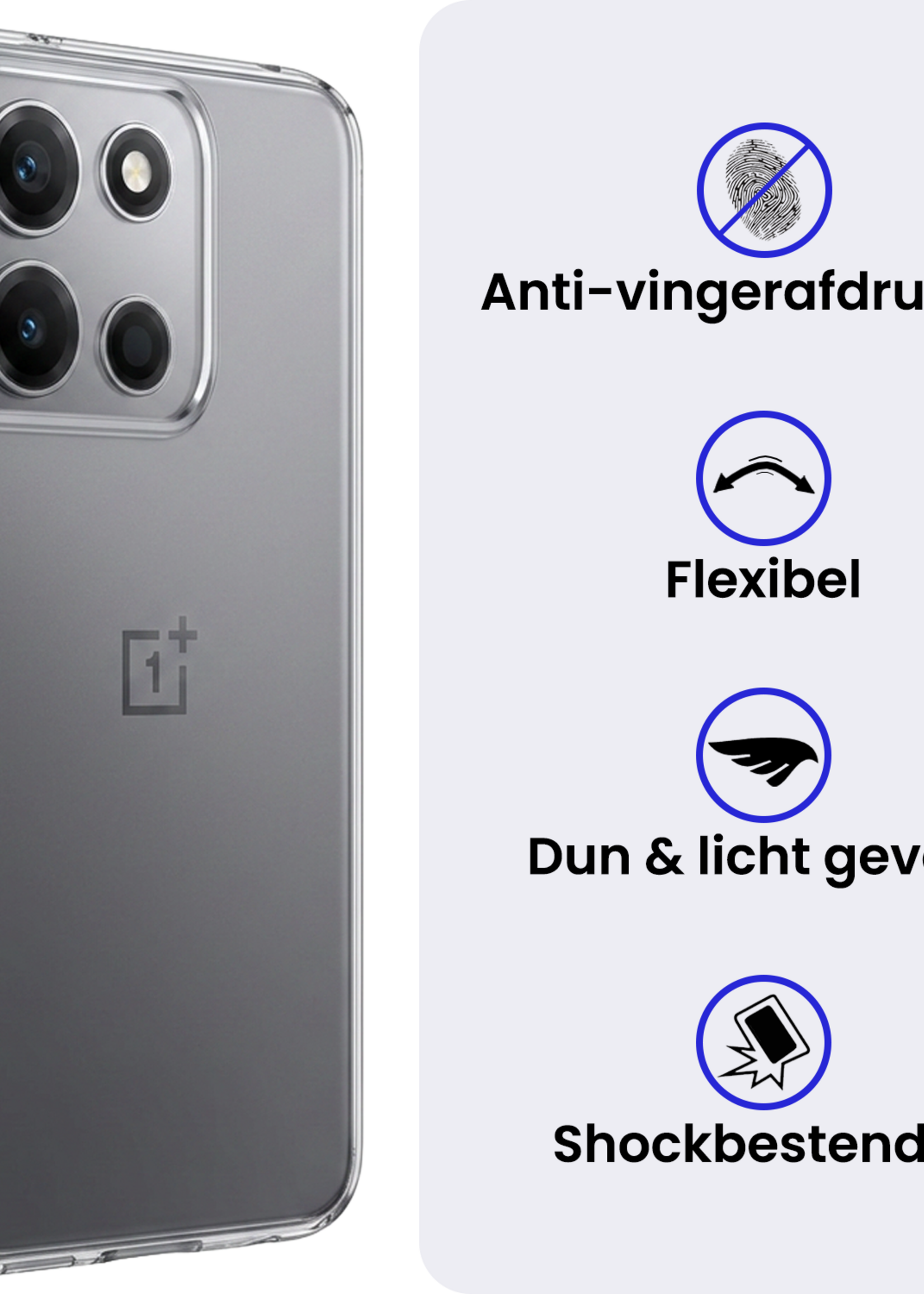 BTH BTH OnePlus Nord 6 Hoesje Siliconen Met Screenprotector - Transparant