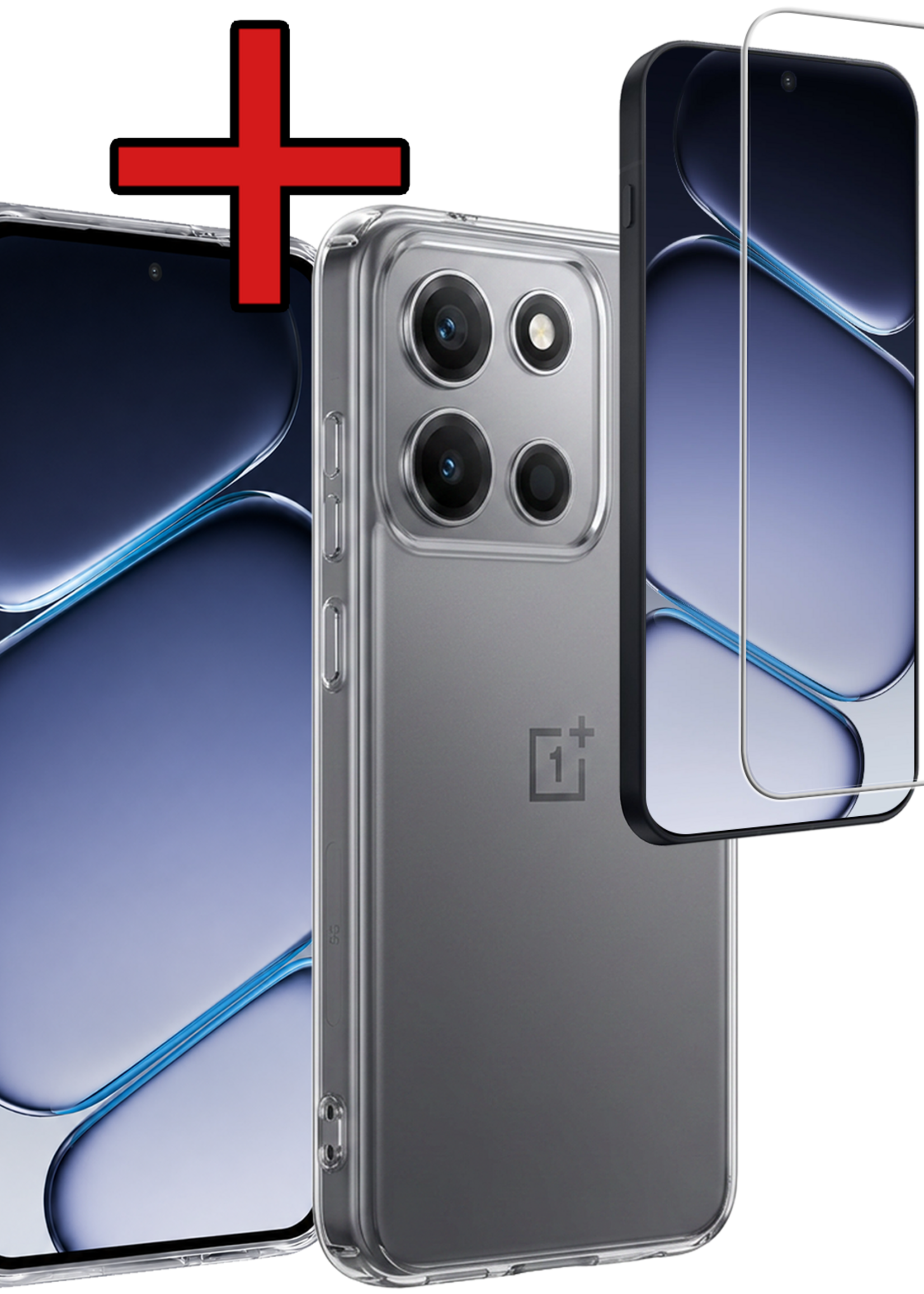 BTH BTH OnePlus Nord 6 Hoesje Siliconen Met Screenprotector - Transparant