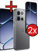 BTH BTH OnePlus Nord 6 Hoesje Siliconen Met 2x Screenprotector - Transparant