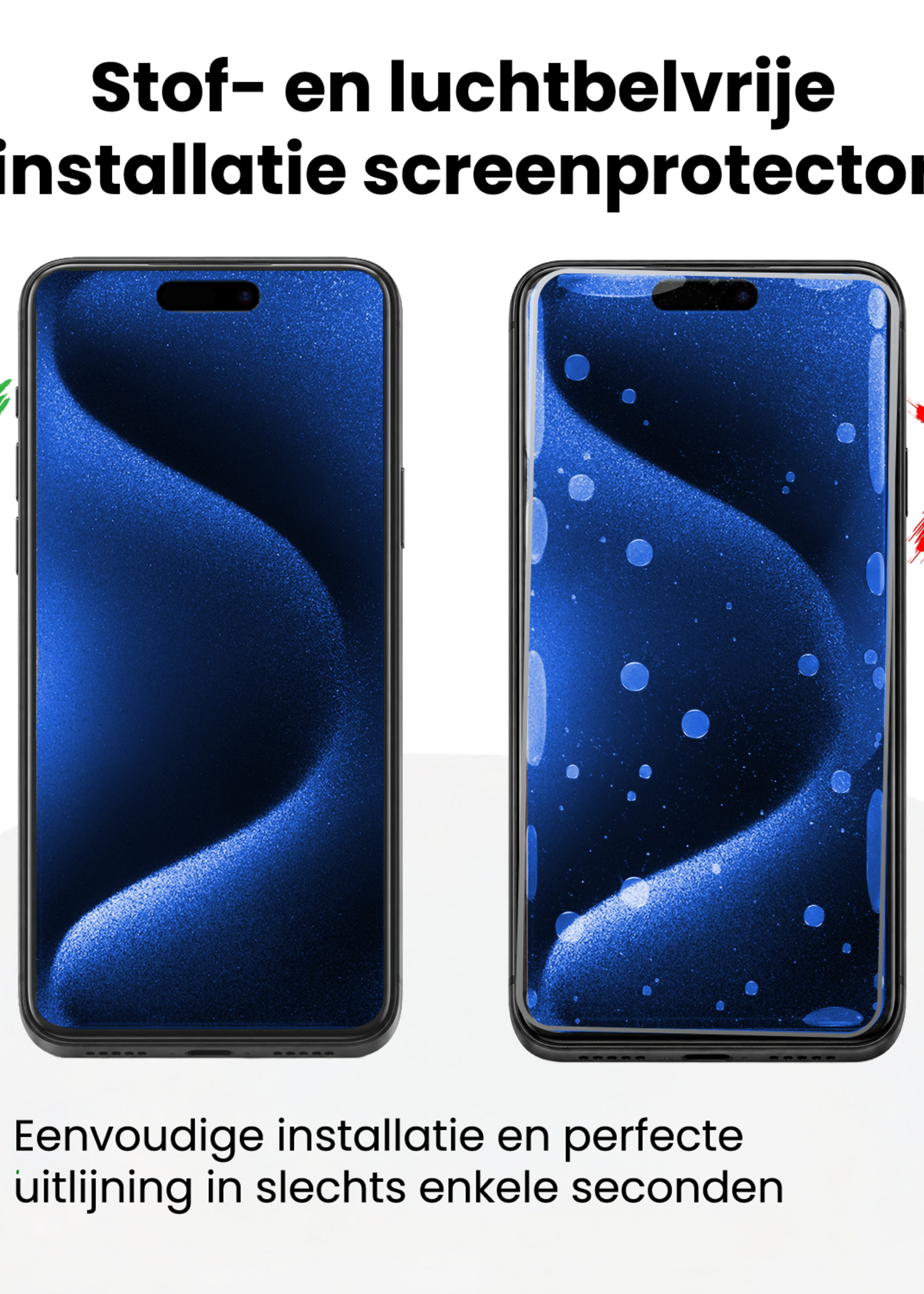 BTH BTH iPhone 15 Pro Max Screenprotector Perfect Fit Kit - 2 PACK