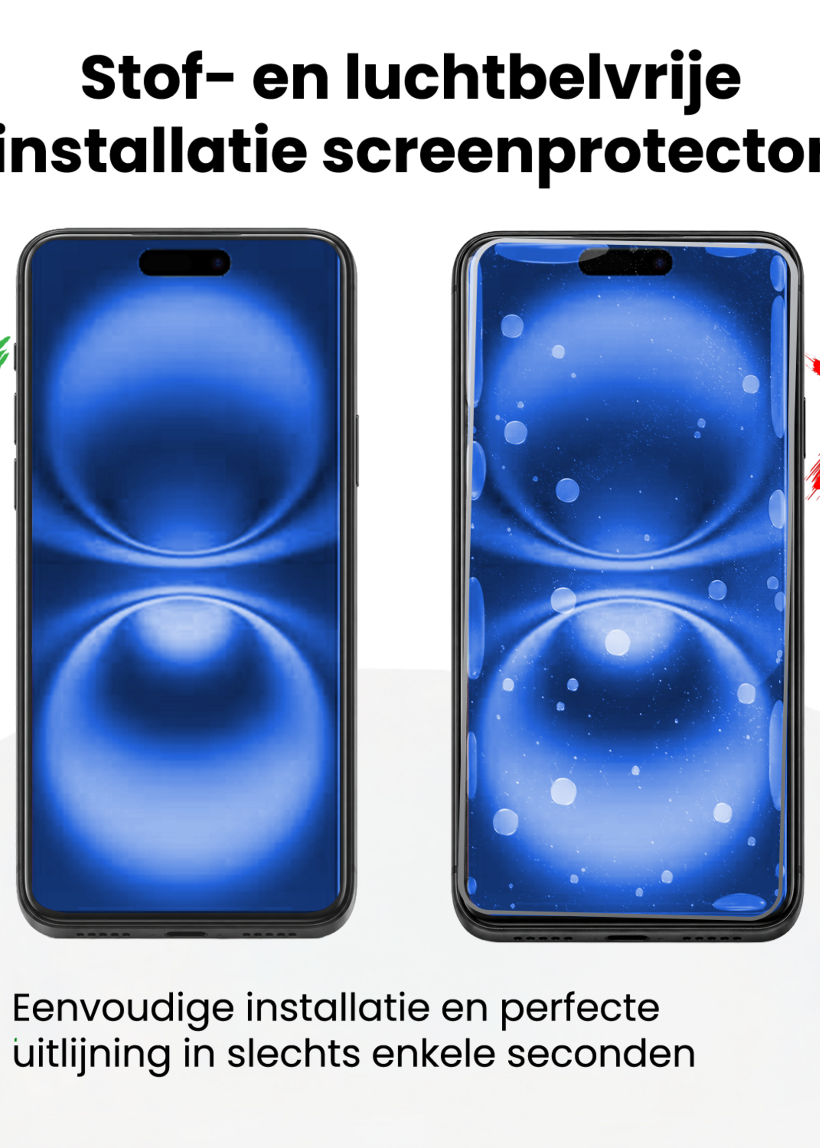 BTH BTH iPhone 16 Screenprotector Perfect Fit Kit - 2 PACK