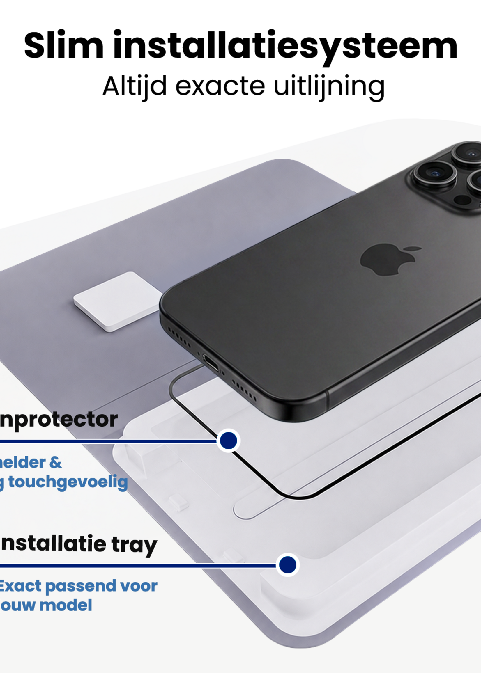 BTH BTH iPhone 16 Pro Max Screenprotector Perfect Fit Kit - 2 PACK