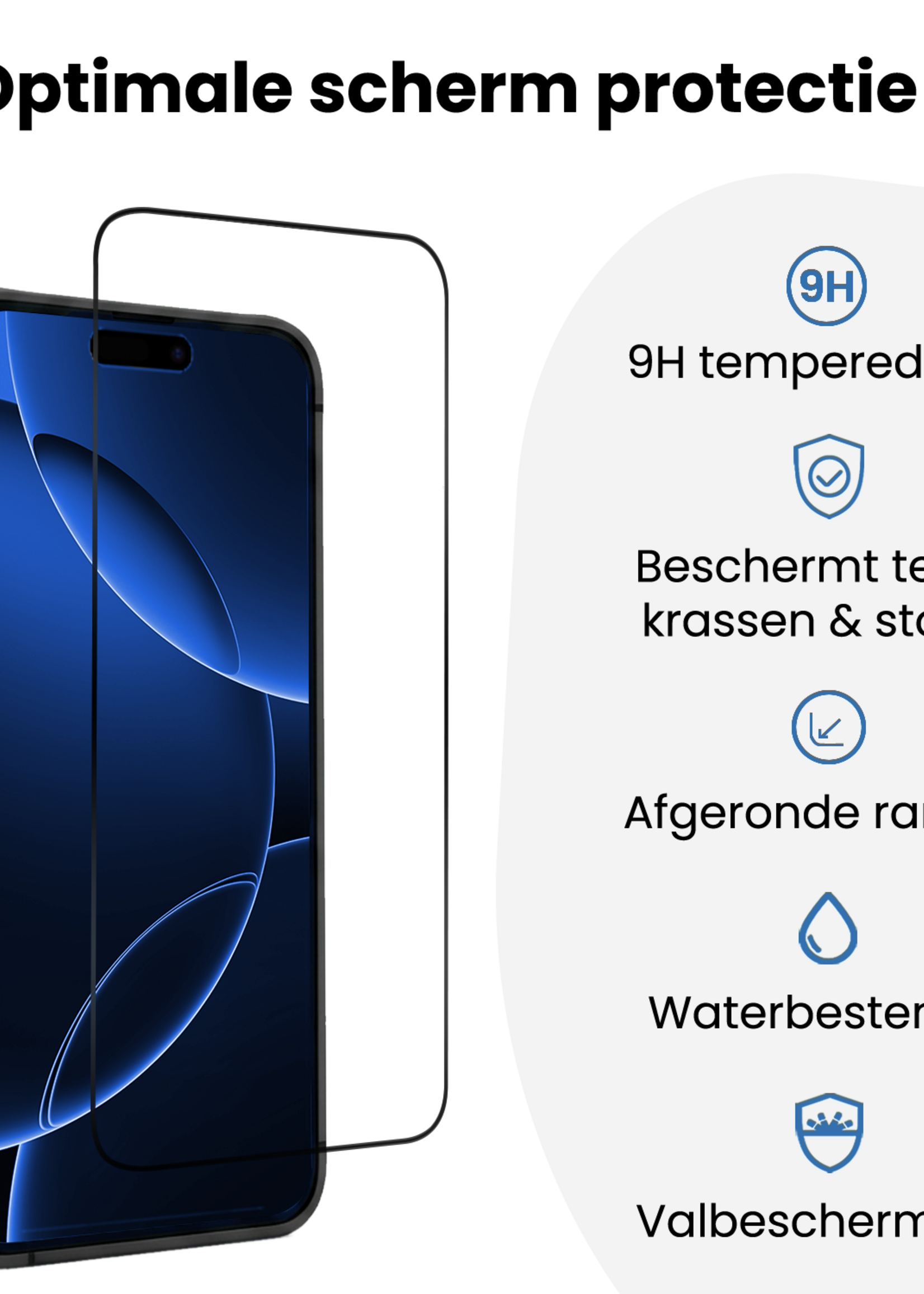 BTH BTH iPhone 16 Pro Max Screenprotector Perfect Fit Kit - 2 PACK