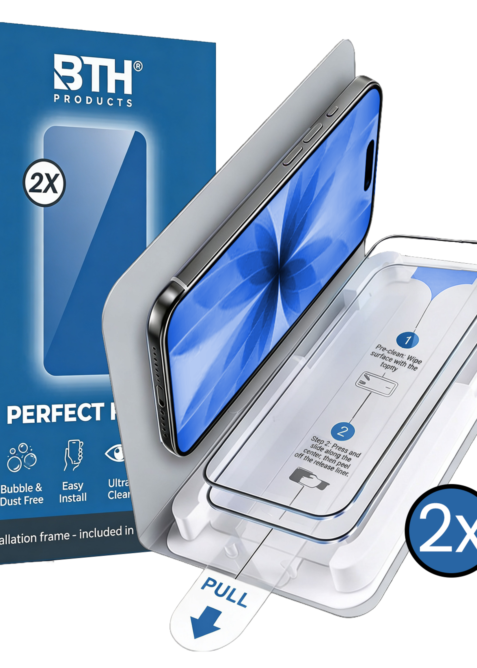 BTH BTH iPhone 17 Screenprotector Perfect Fit Kit - 2 PACK