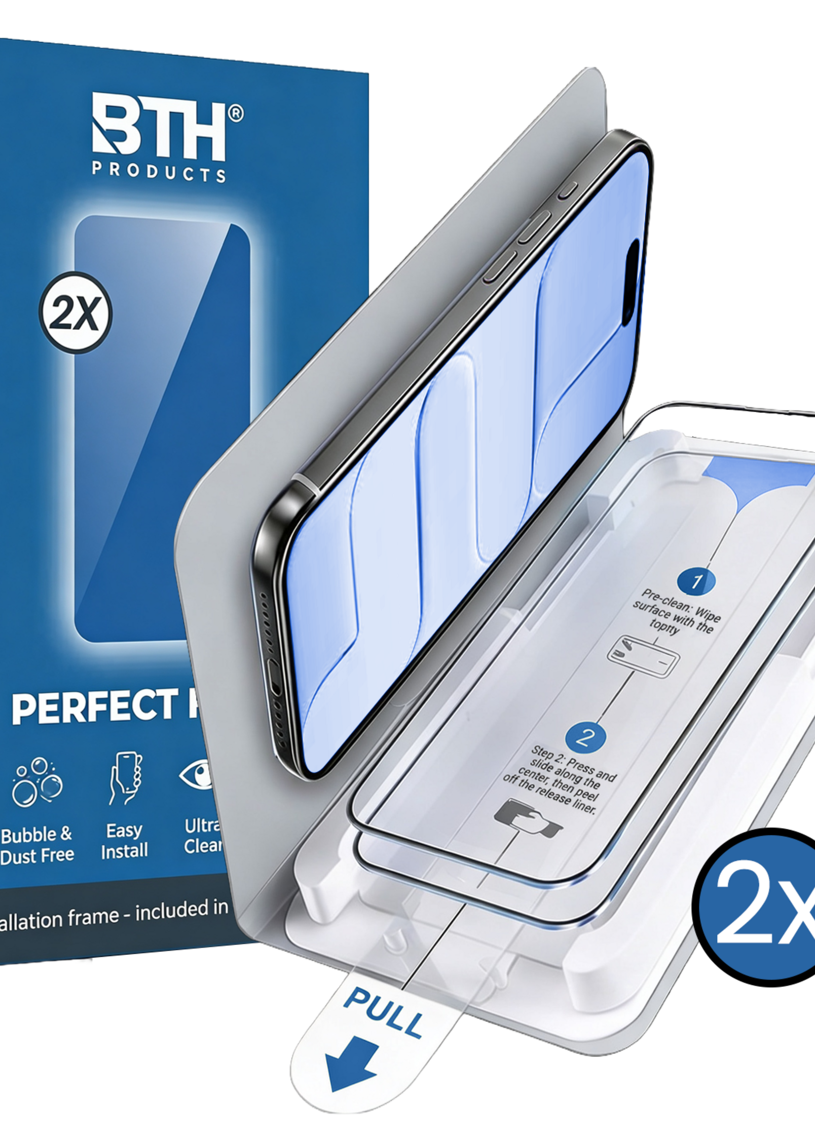 BTH BTH iPhone Air Screenprotector Perfect Fit Kit - 2 PACK