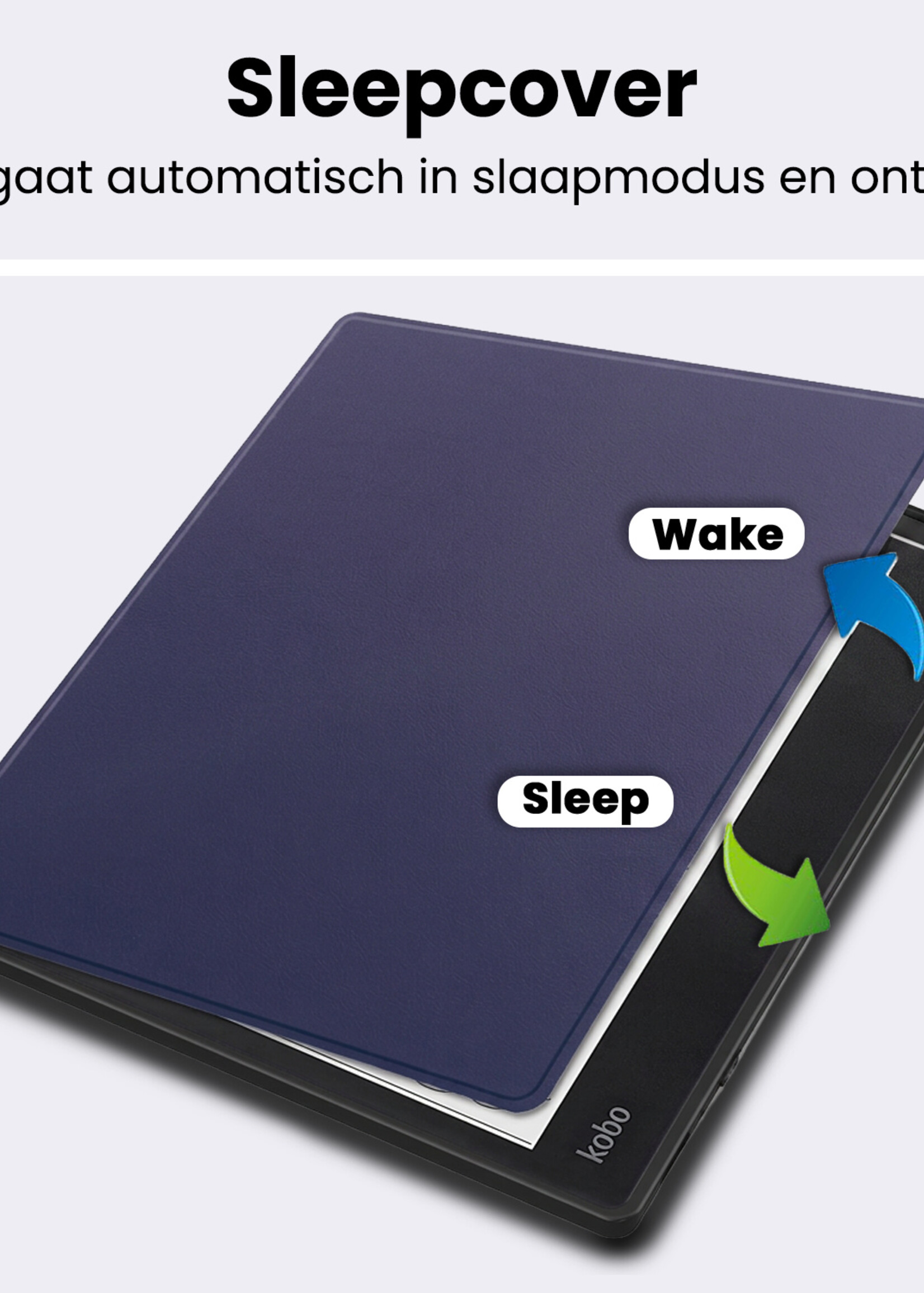 BTH BTH Kobo Elipsa 2E Hoesje Met Screenprotector - Donkerblauw