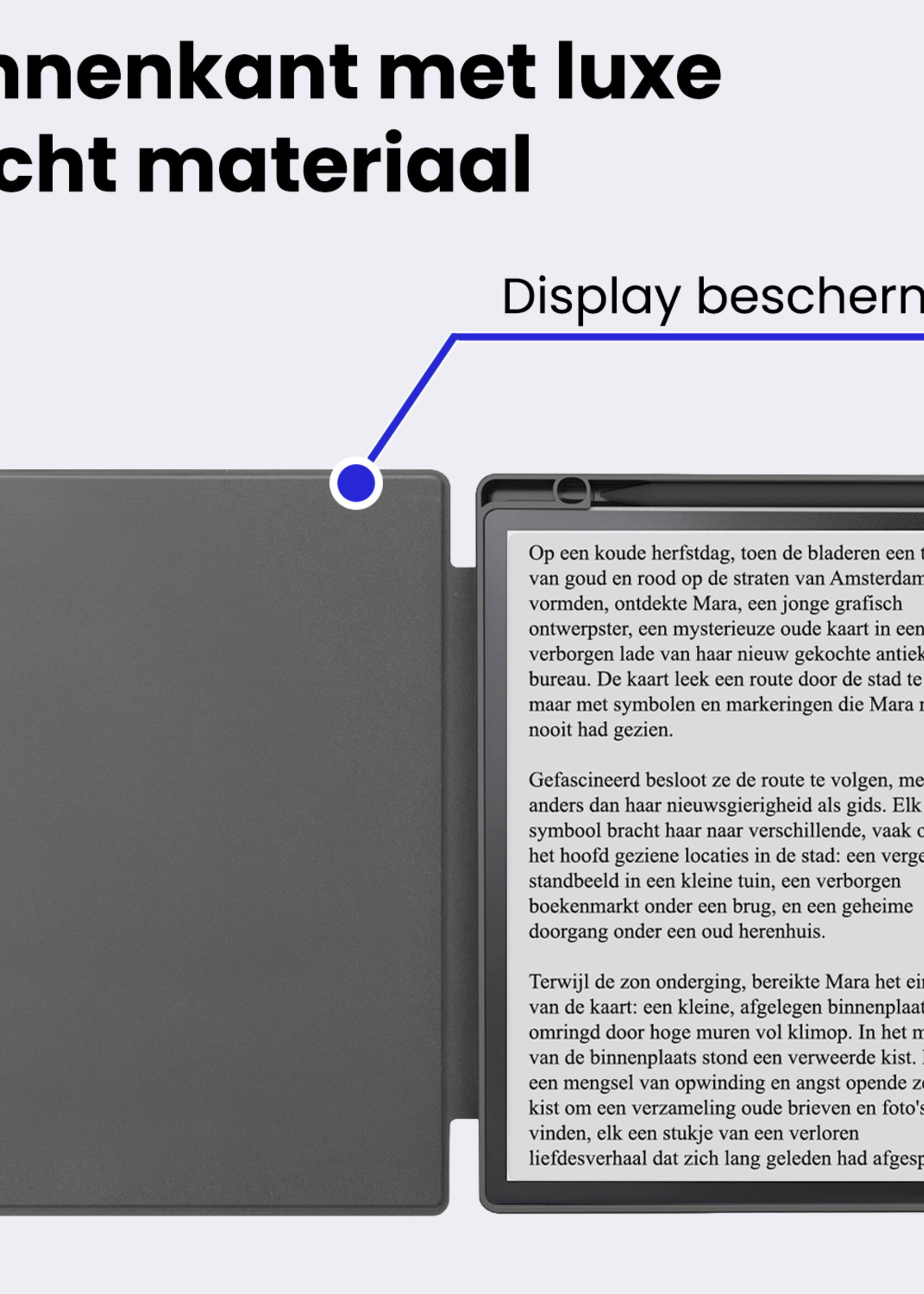 BTH BTH Kobo Elipsa 2E Hoesje Met Screenprotector - Donkerblauw