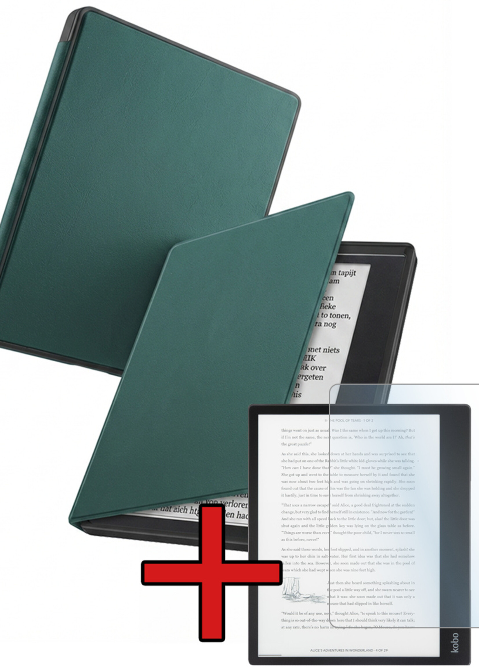BTH BTH Kobo Elipsa 2E Hoesje Met Screenprotector - Donkergroen