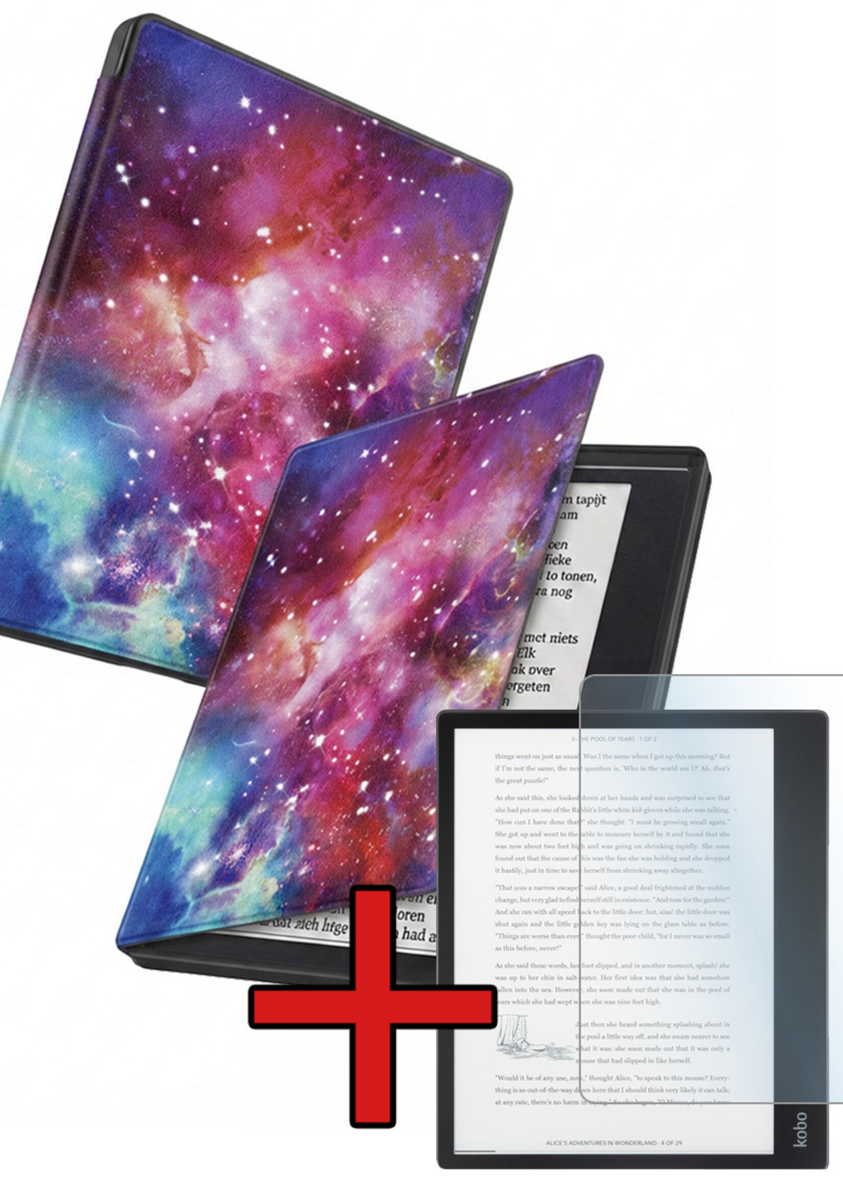 BTH BTH Kobo Elipsa 2E Hoesje Met Screenprotector - Galaxy