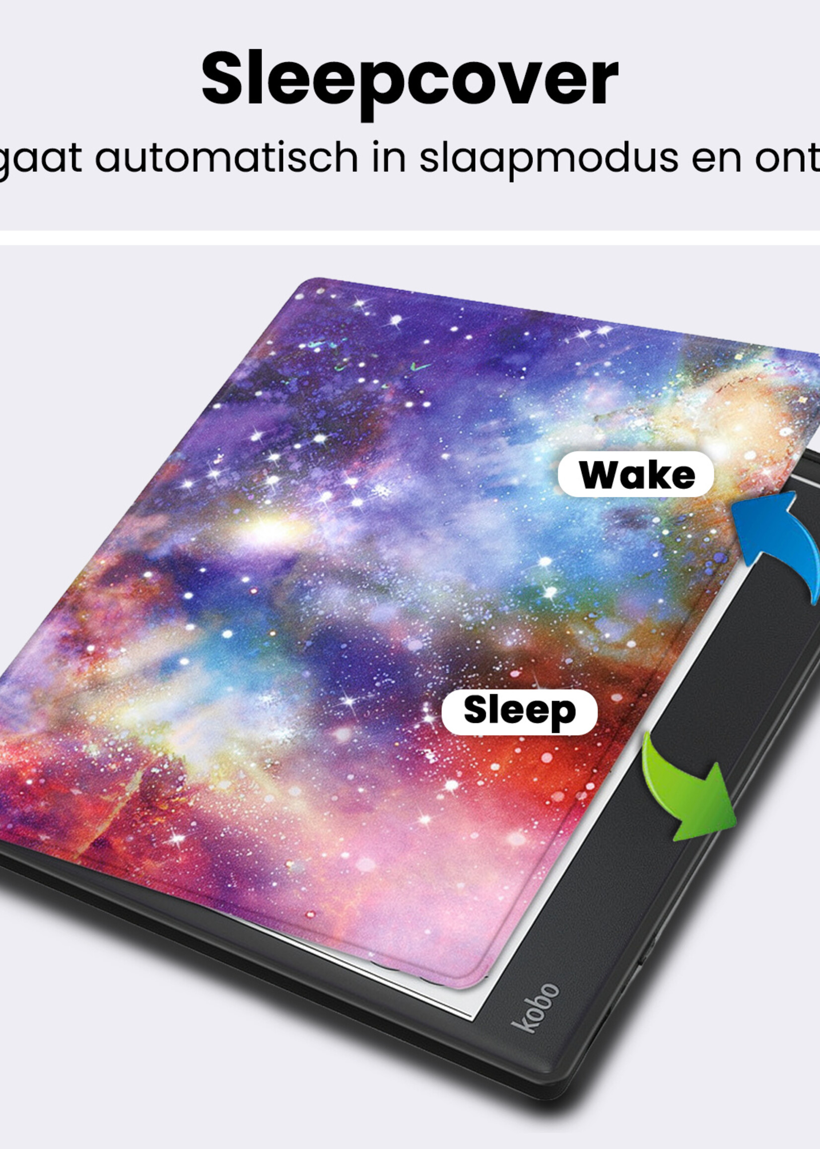 BTH BTH Kobo Elipsa 2E Hoesje Met Screenprotector - Galaxy