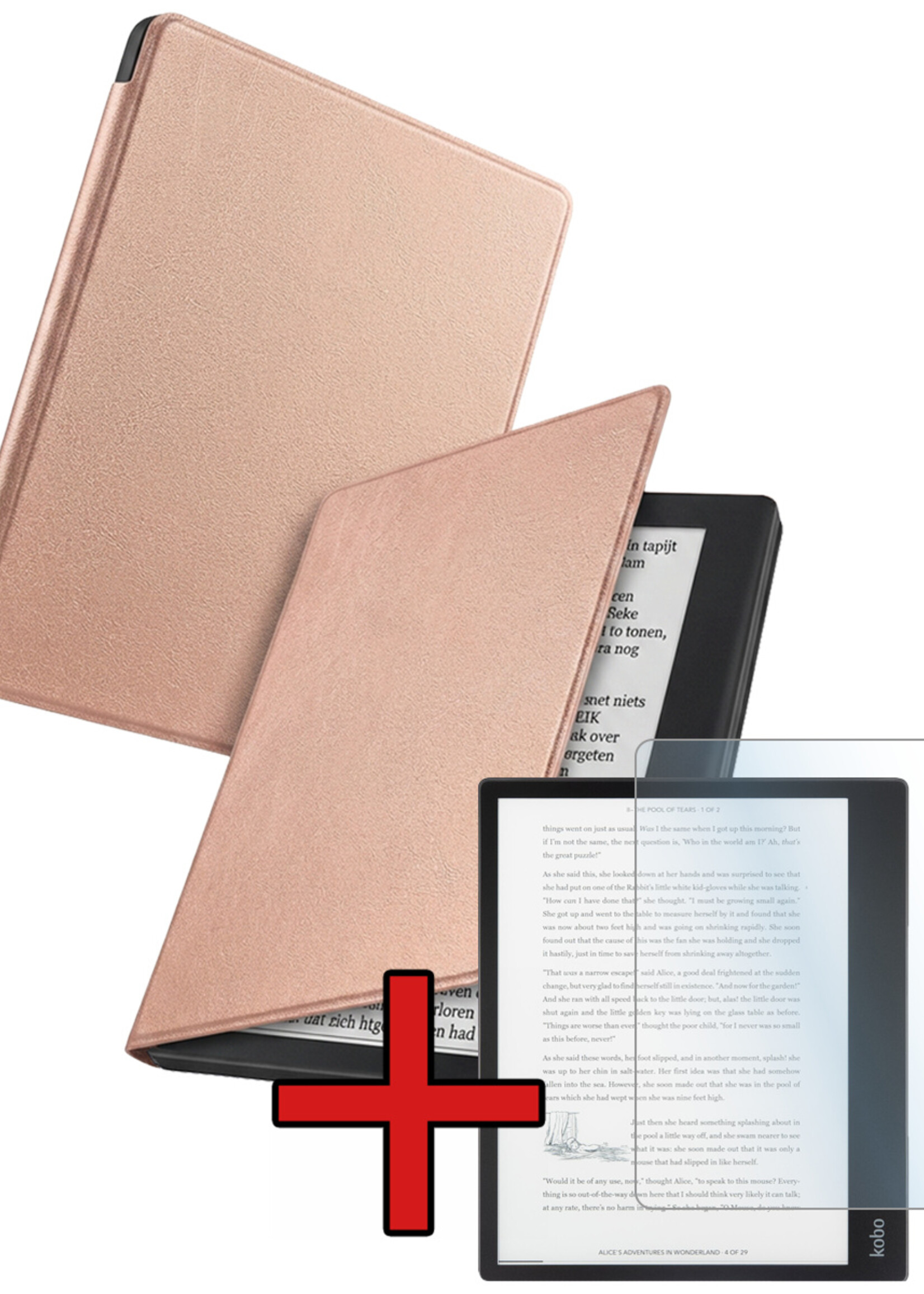 BTH BTH Kobo Elipsa 2E Hoesje Met Screenprotector - Rose Goud