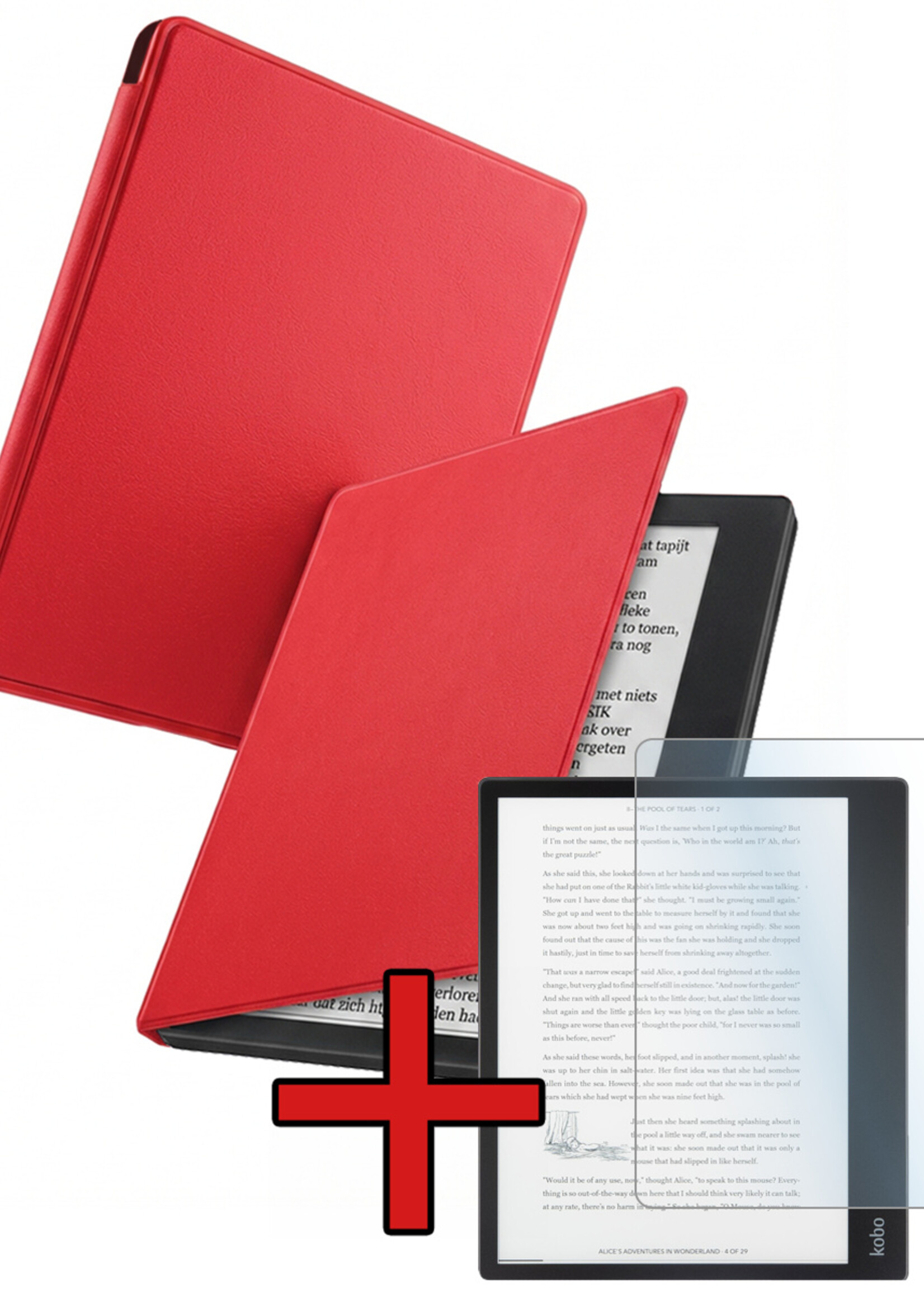 BTH BTH Kobo Elipsa 2E Hoesje Met Screenprotector - Rood