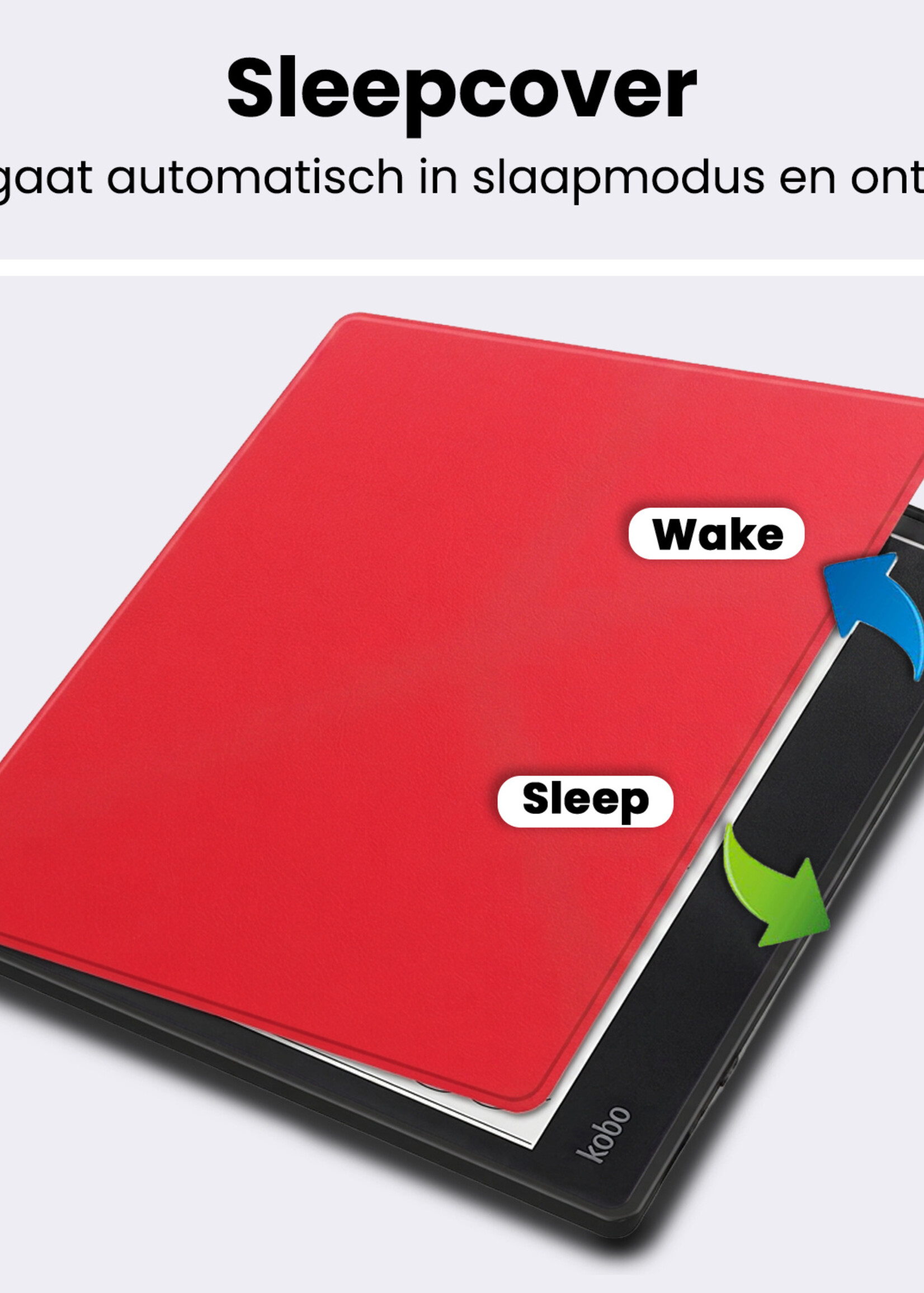 BTH BTH Kobo Elipsa 2E Hoesje Met Screenprotector - Rood