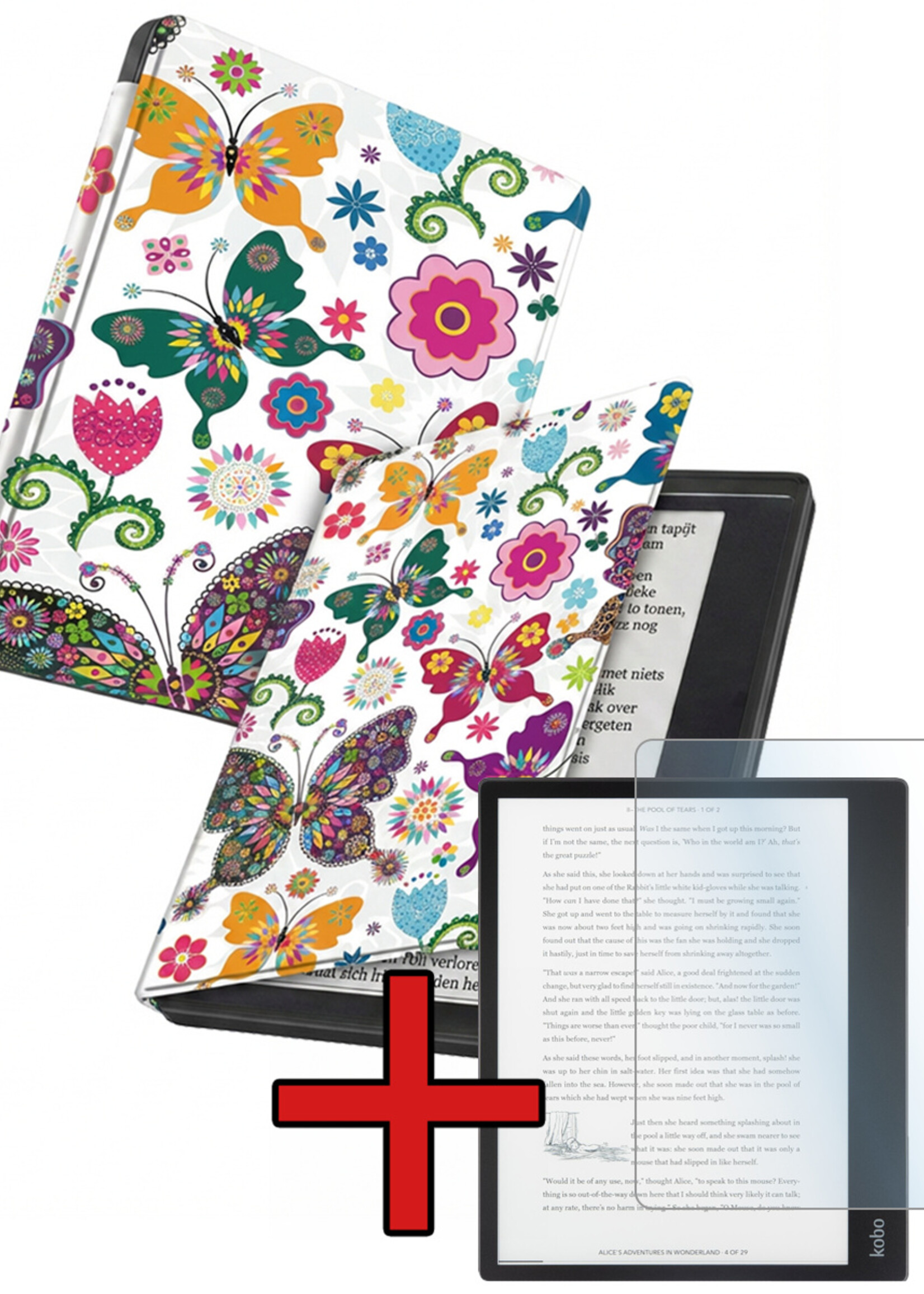 BTH BTH Kobo Elipsa 2E Hoesje Met Screenprotector - Vlinders
