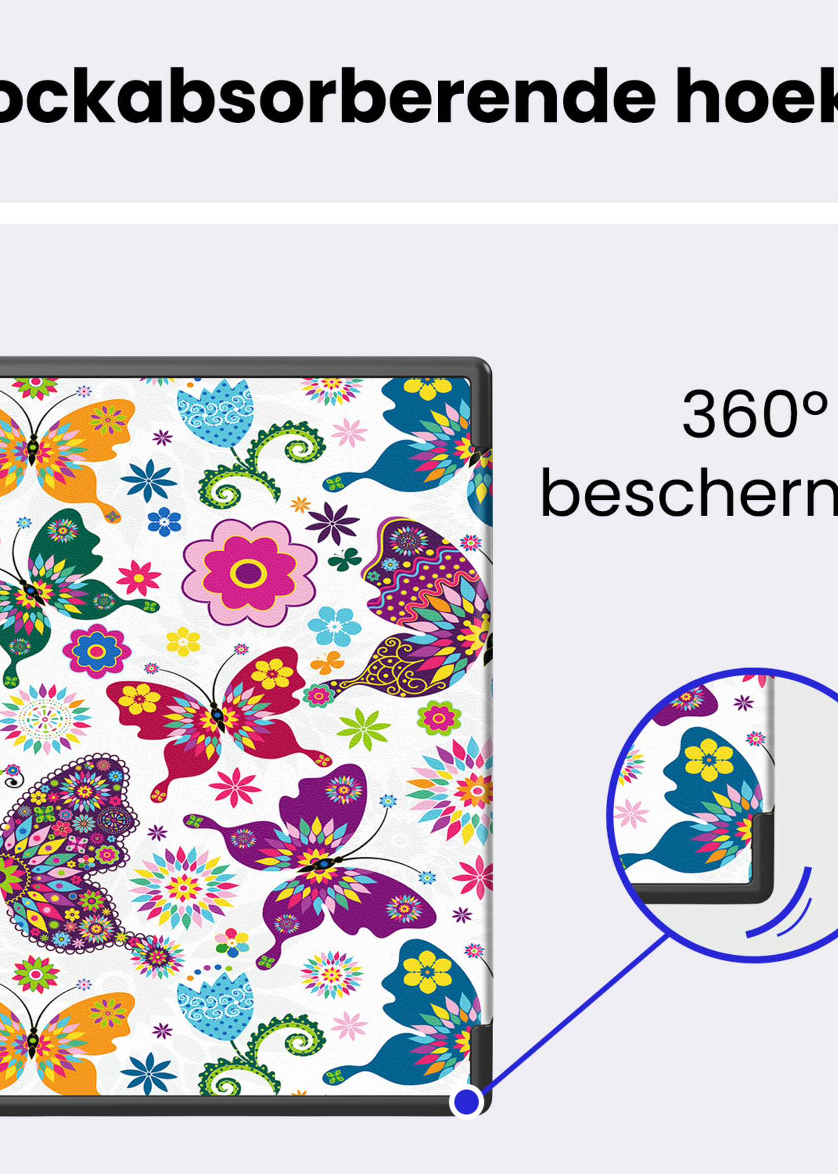 BTH BTH Kobo Elipsa 2E Hoesje Met Screenprotector - Vlinders