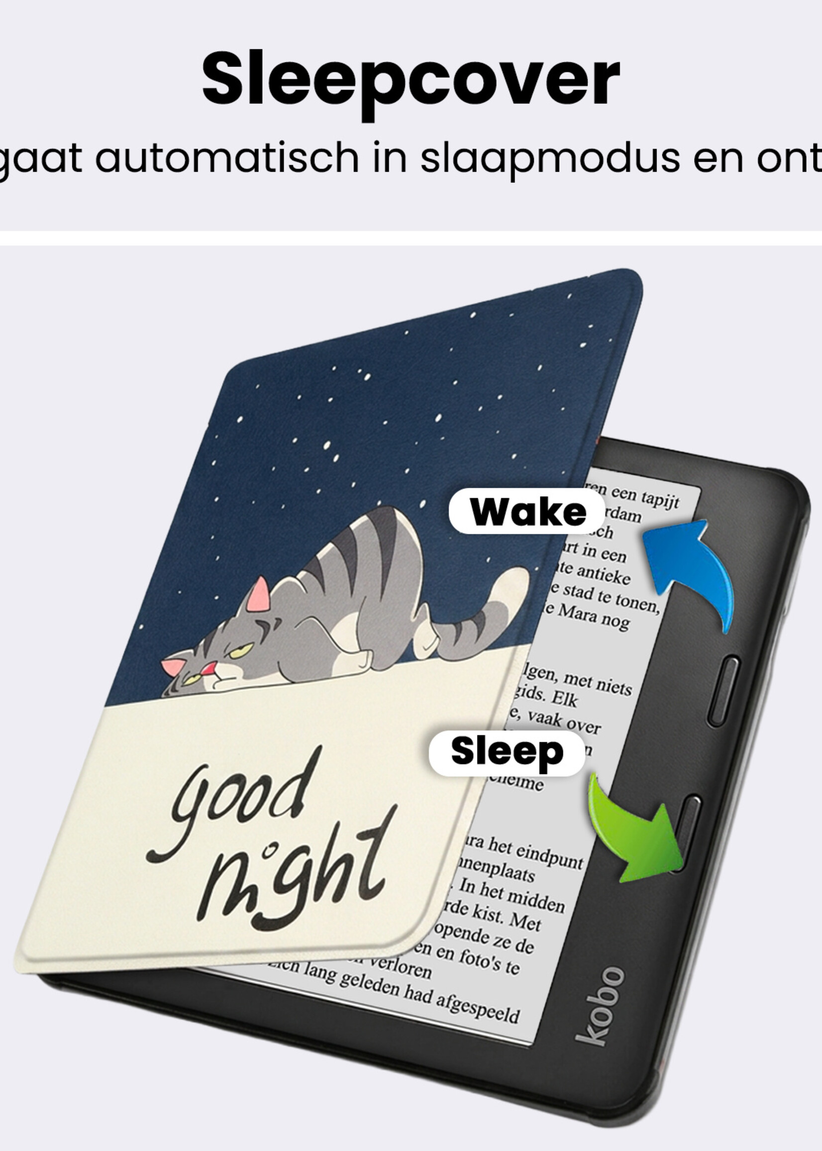 BTH BTH Kobo Libra 2 Hoesje - Kat